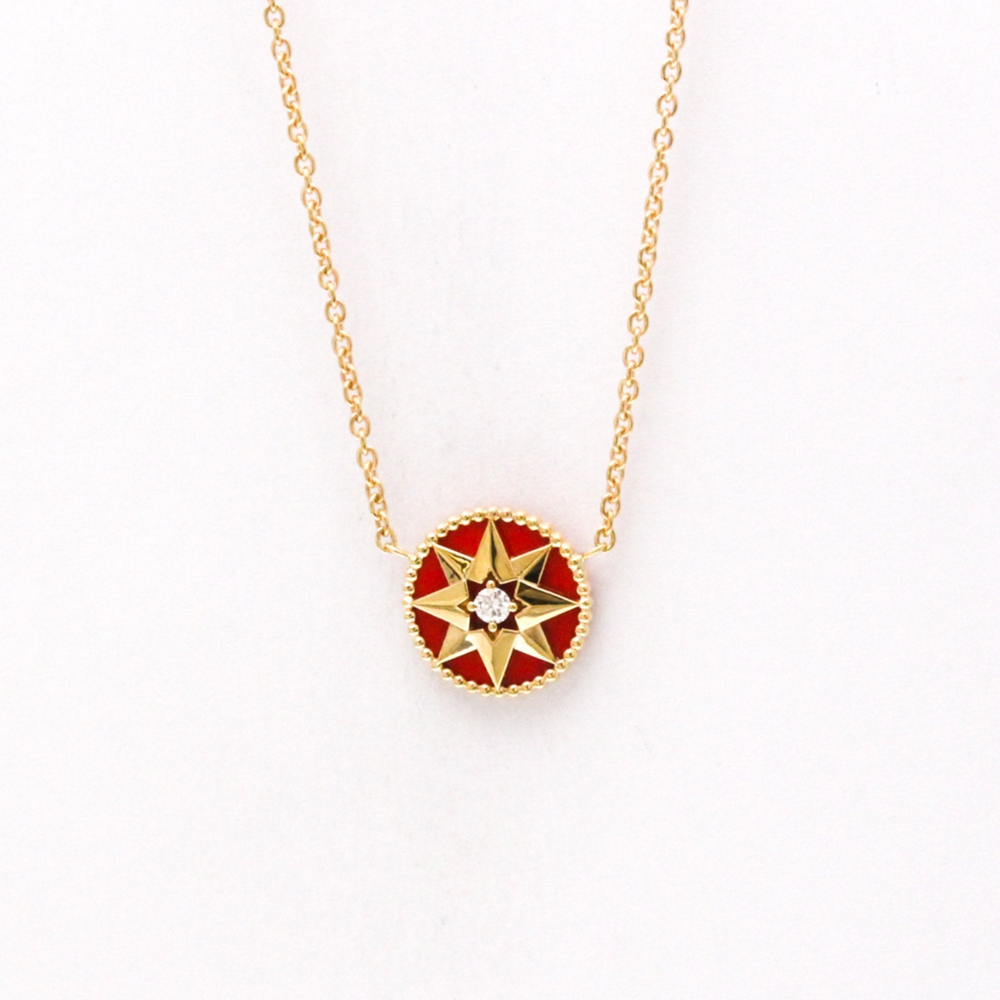 Rose Des Vents Pendant Necklace 18K Rose Gold with Diamond