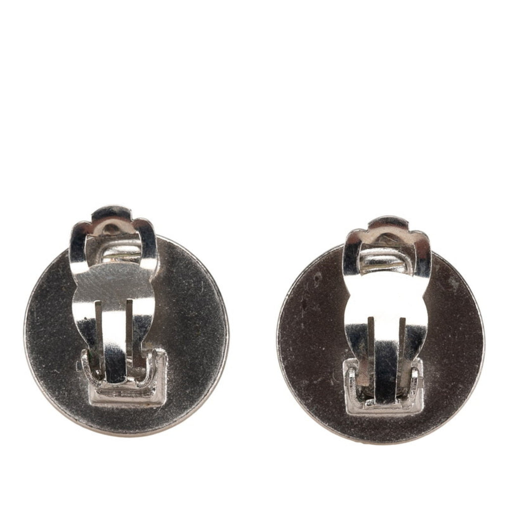 CC Logo Clip-On Earrings Silver-Tone Metal Silver-Tone Metal