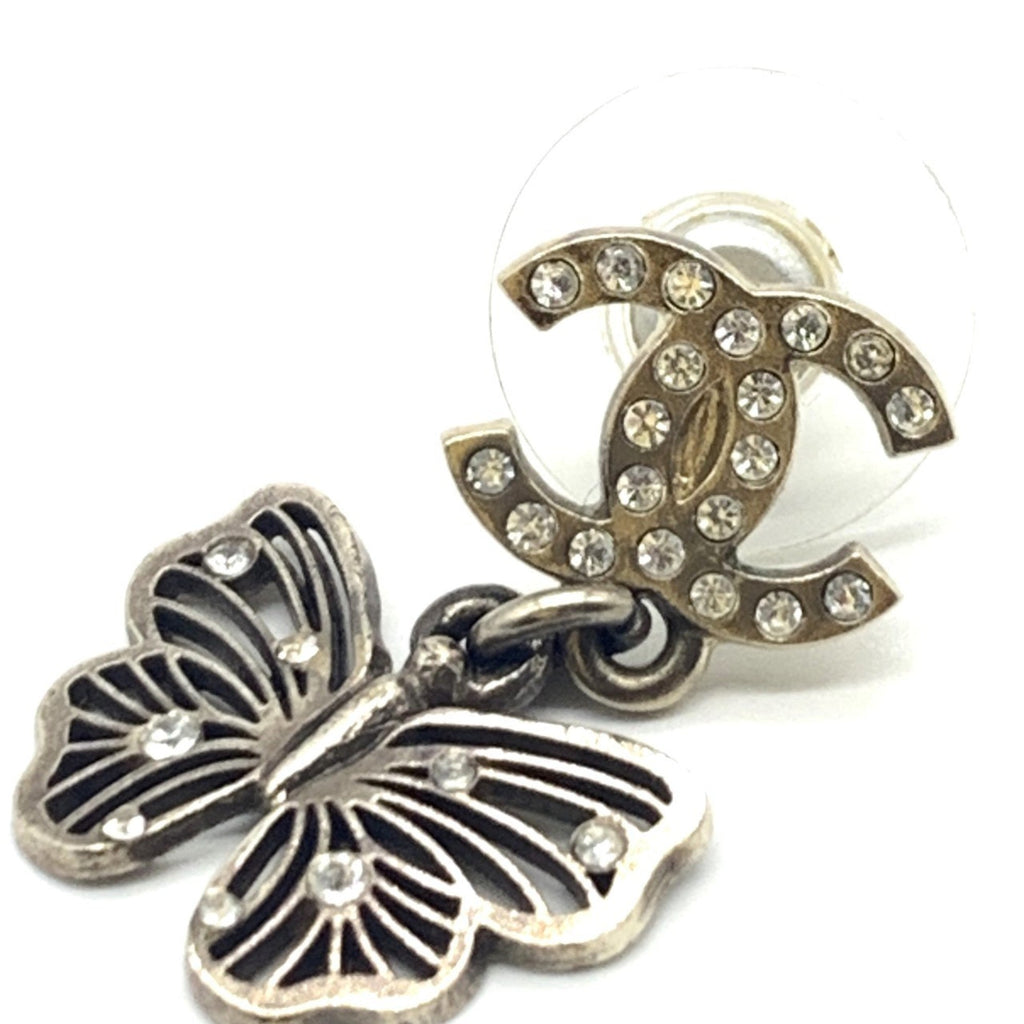 CC Logo Butterfly Earrings Metal