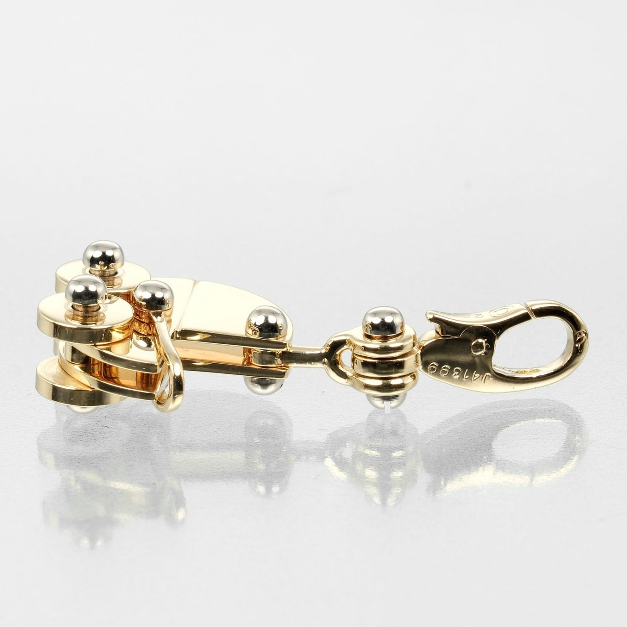 Stroller Pendant Necklace 18K Yellow Gold and White Gold