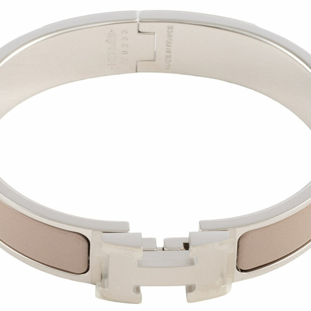 Bracelet Enamel and Metal Marron Silver