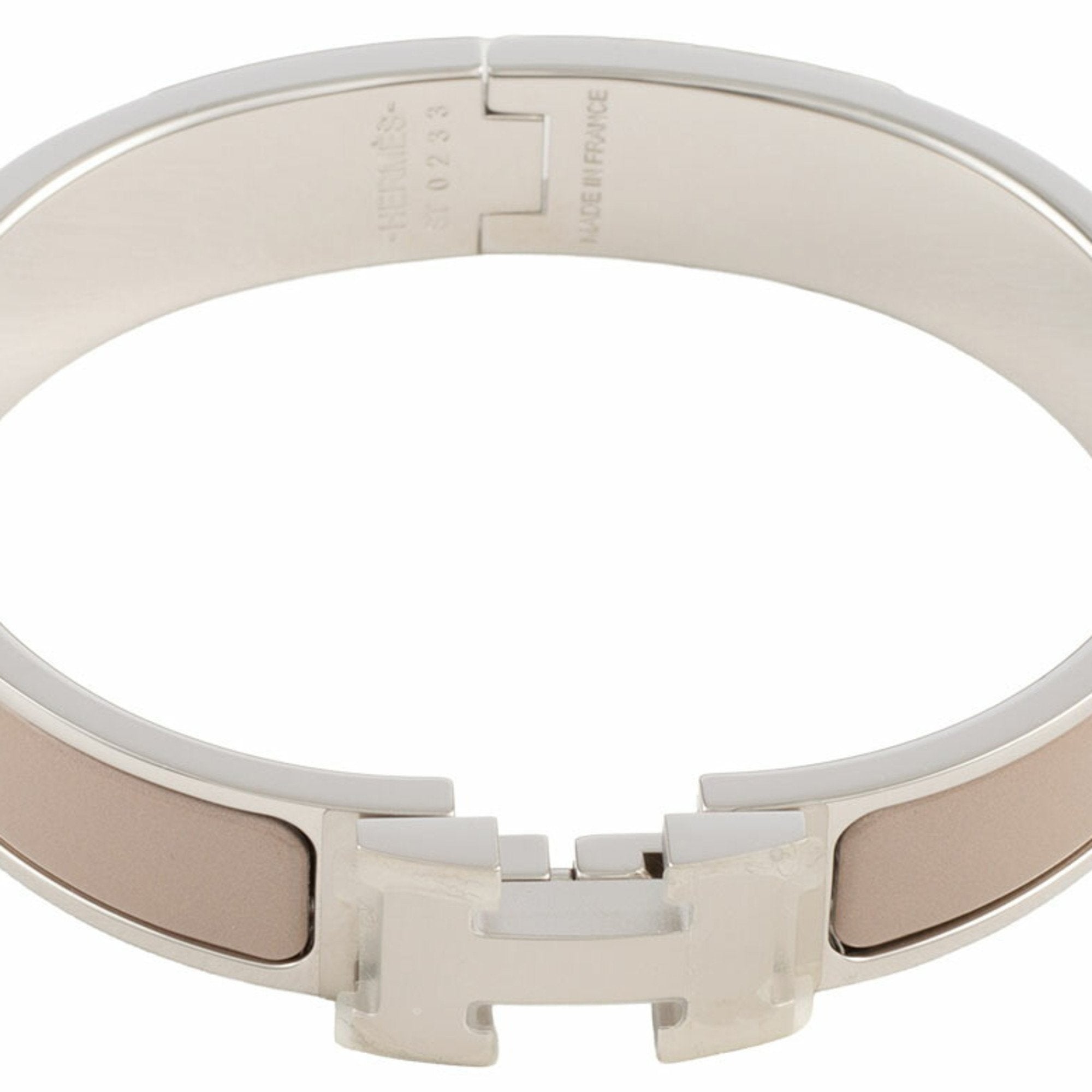 Bracelet Enamel and Metal Marron Silver