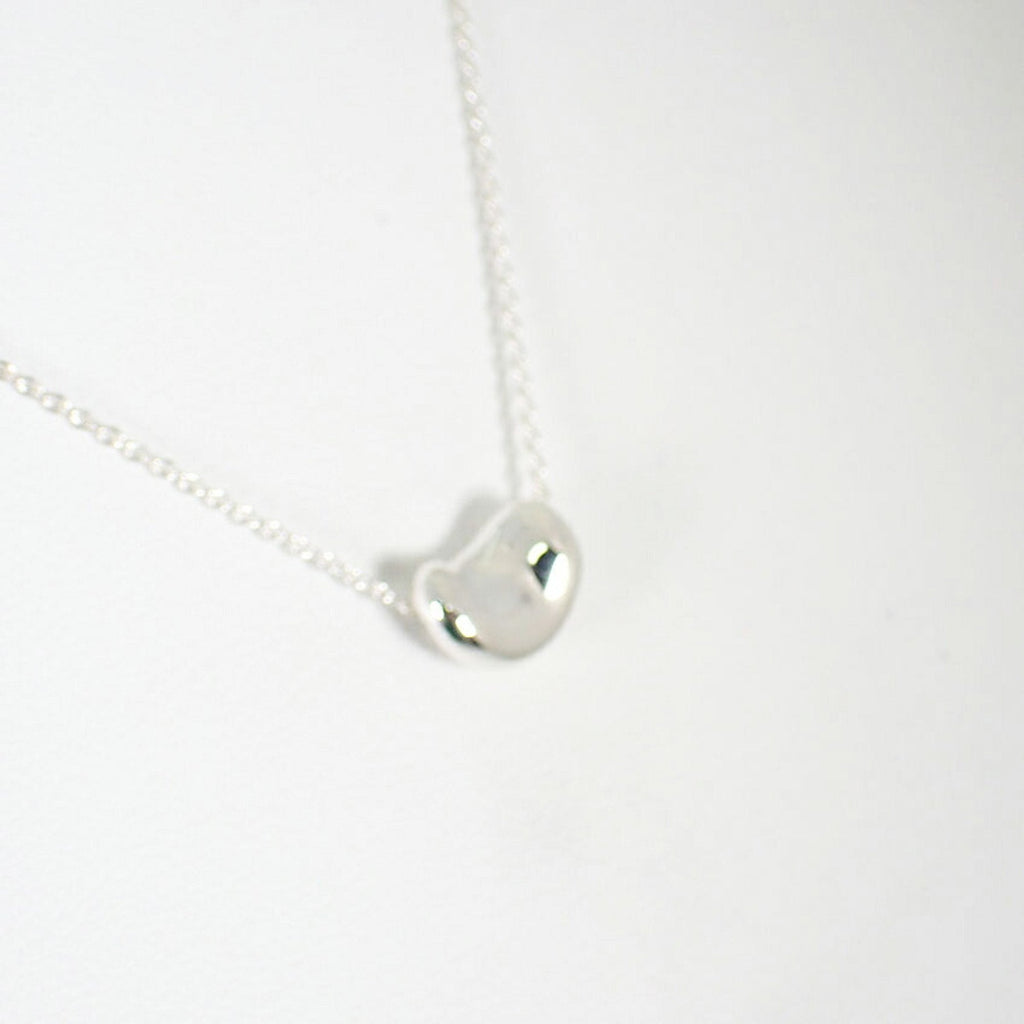 Bean Pendant Necklace Sterling Silver 7.7mm