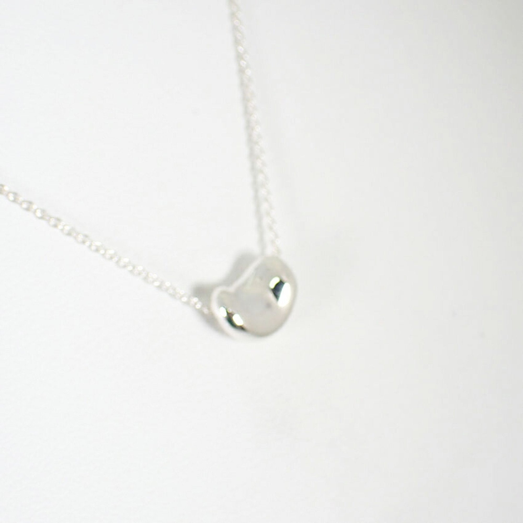 Bean Pendant Necklace Sterling Silver 7.7mm
