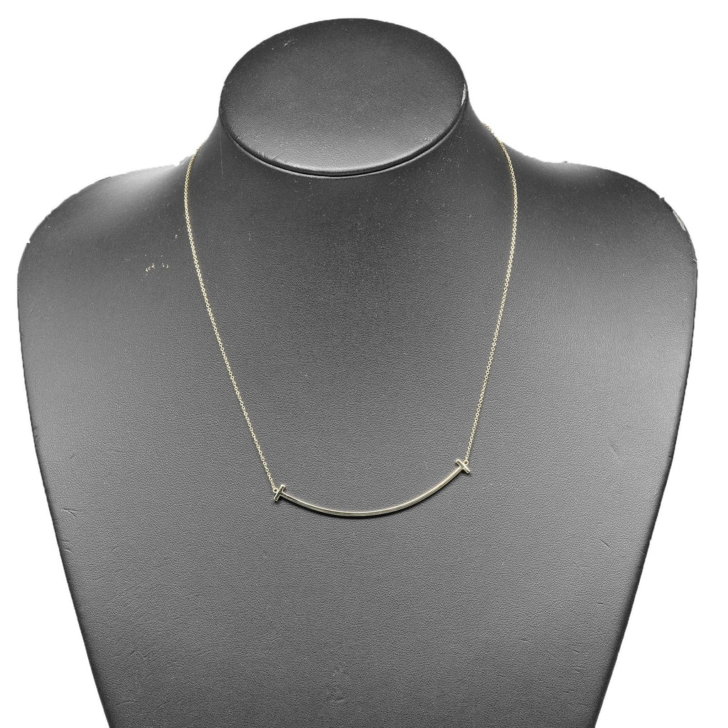 T Smile Pendant Necklace 18K Yellow Gold