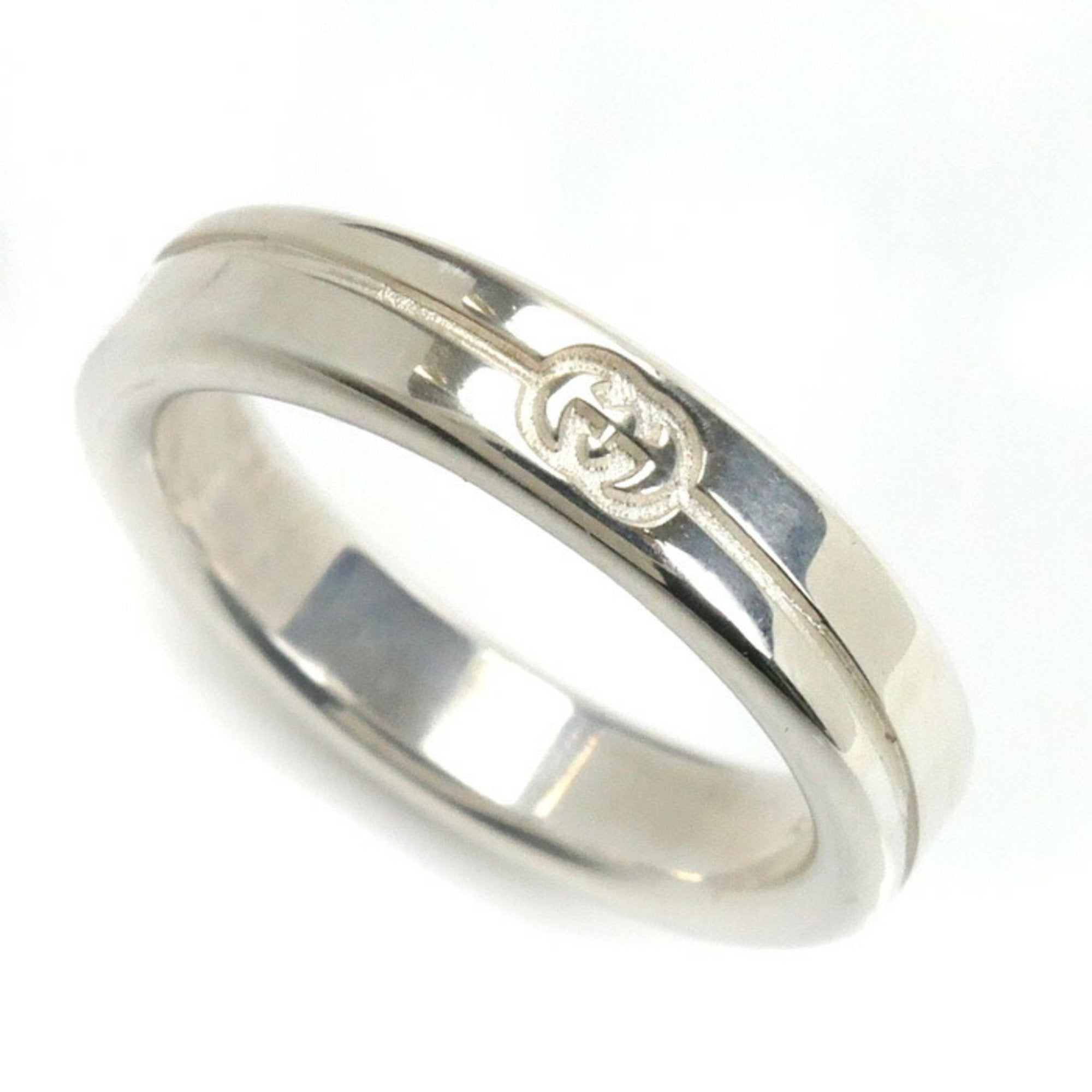 Diagonal Interlocking G Ring Sterling Silver