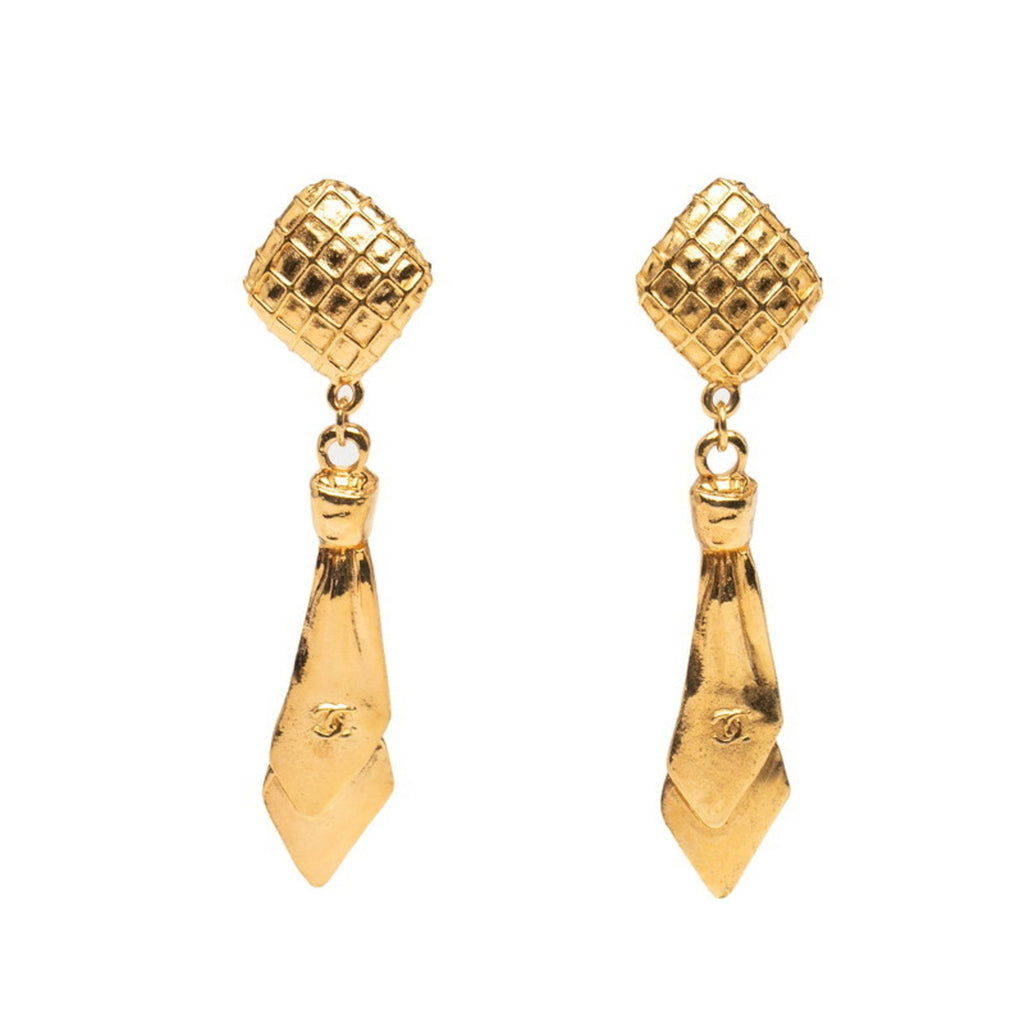 CC Logo Clip-On Earrings Metal Gold-Tone Metal