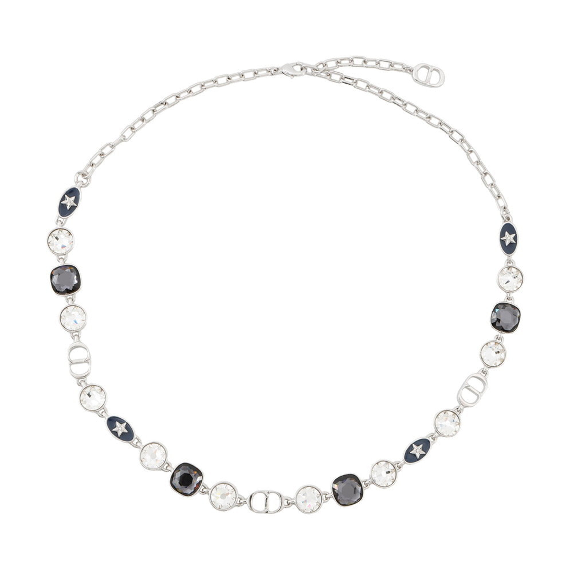 Pendant Necklace Metal Silver with Color Stone