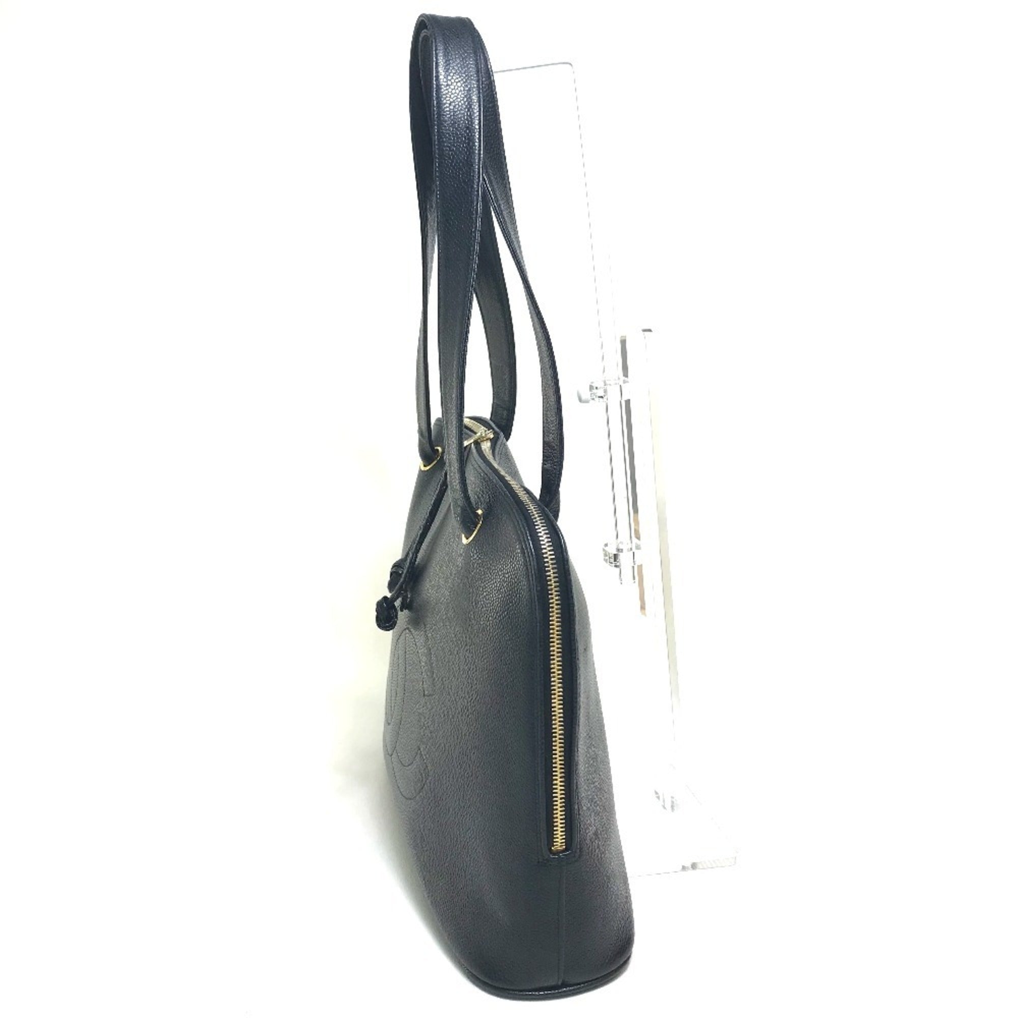 Vintage Timeless Zip Tote Caviar Medium