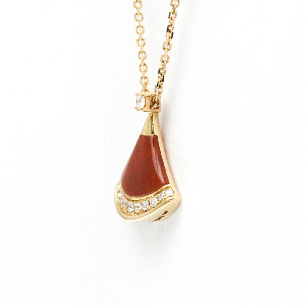 Diva Dream Pendant Necklace 18K Rose Gold with Carnelian and Diamond