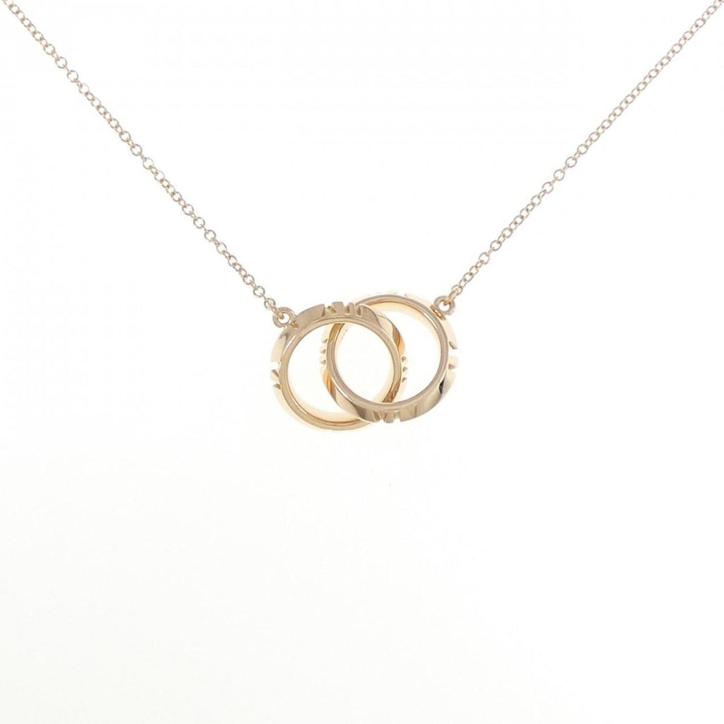 X Closed Interlocking Pendant Necklace 18K Rose Gold