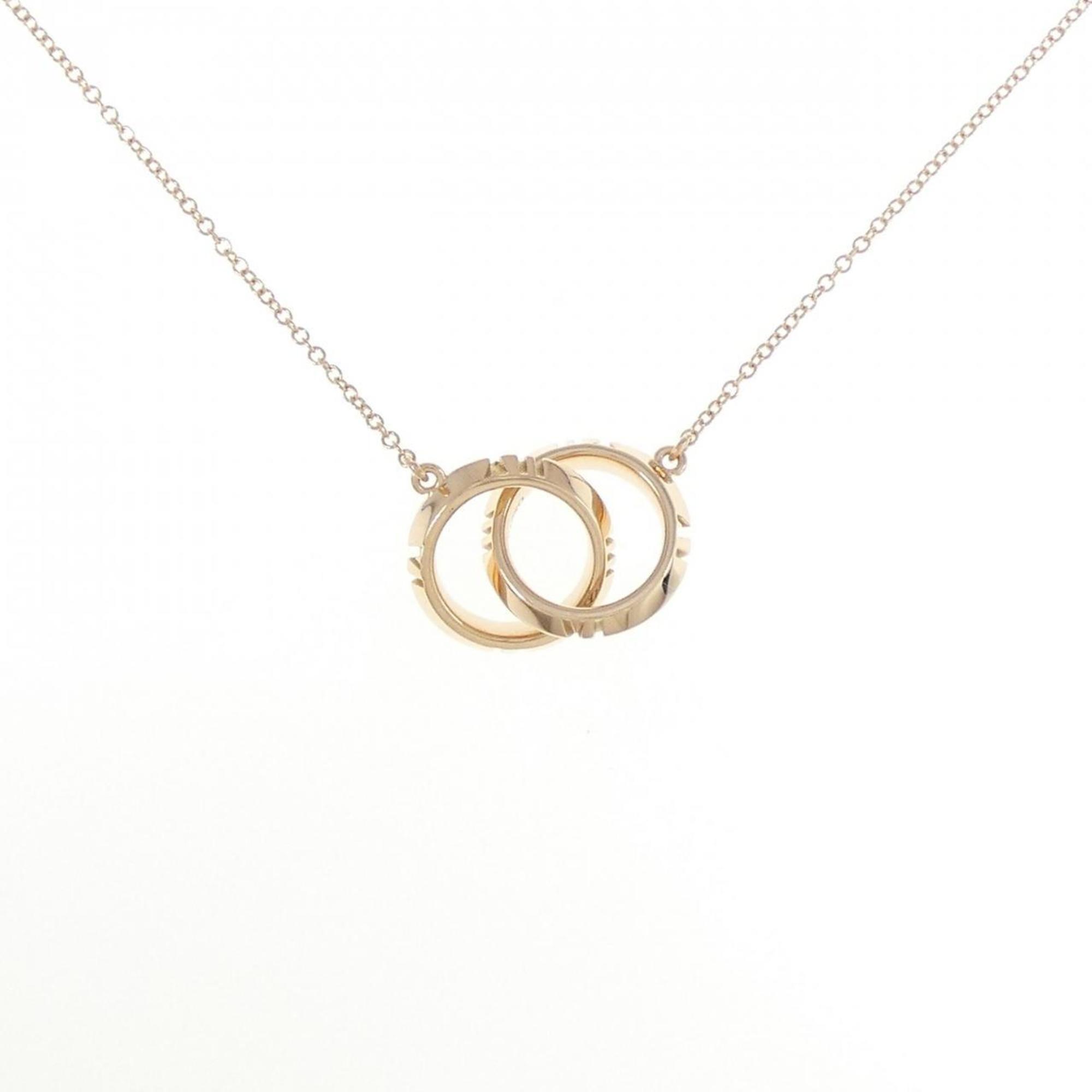 X Closed Interlocking Pendant Necklace 18K Rose Gold