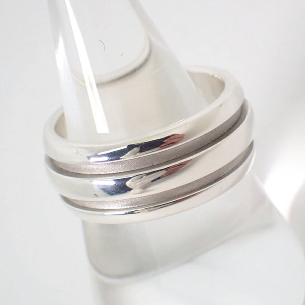 Grooved Double Line Ring Sterling Silver