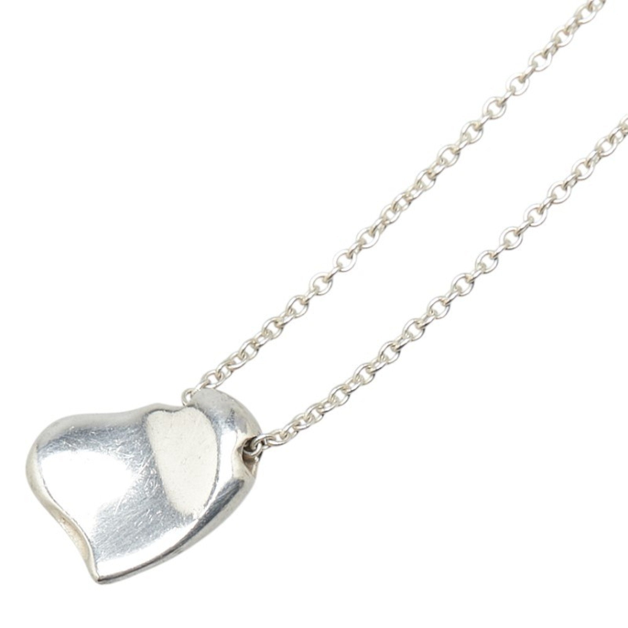 Full Heart Pendant Necklace Sterling Silver
