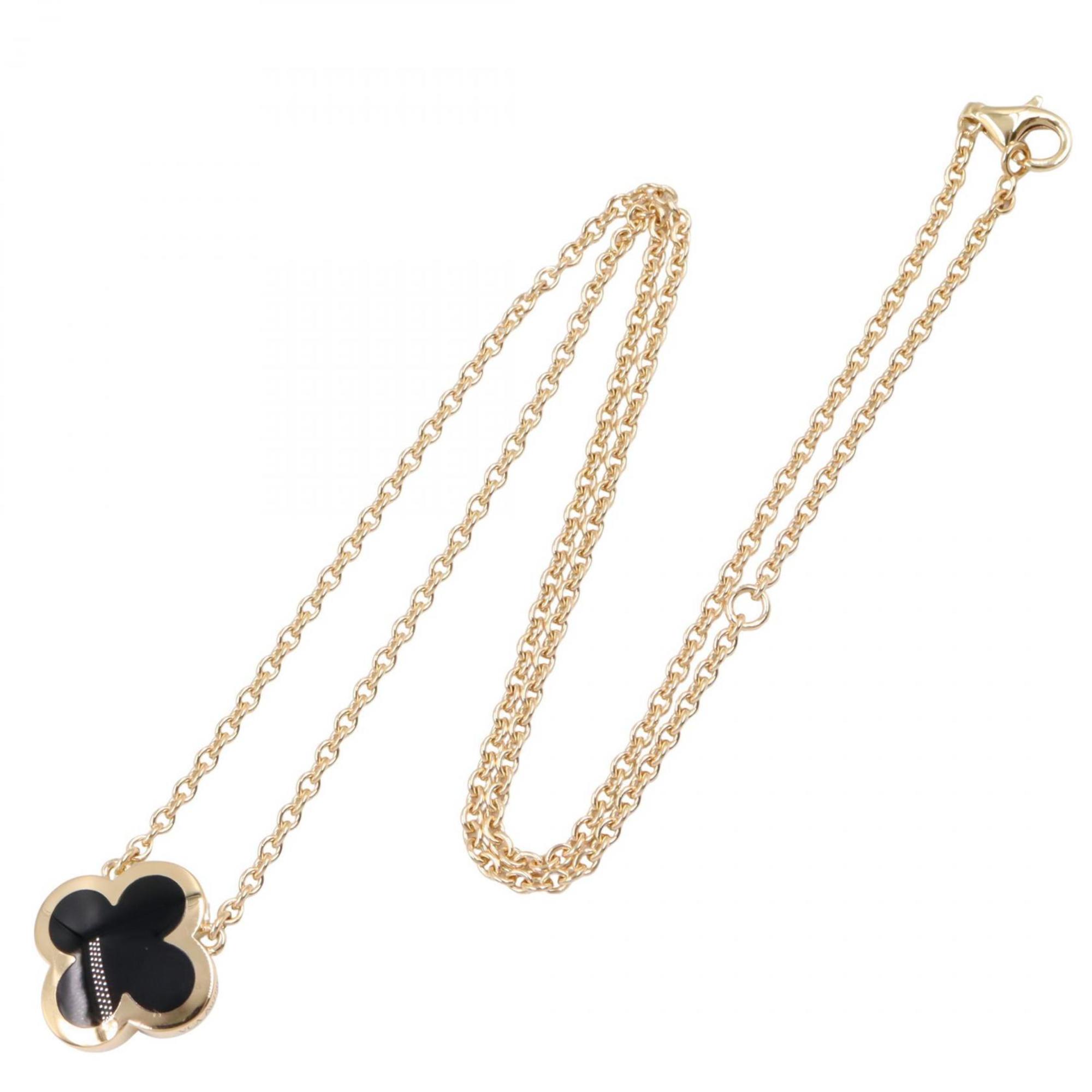 Alhambra Pendant Necklace 18K Yellow Gold and Onyx