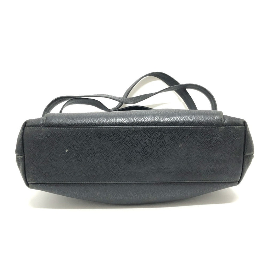 Vintage Front Pocket Tote Caviar Small