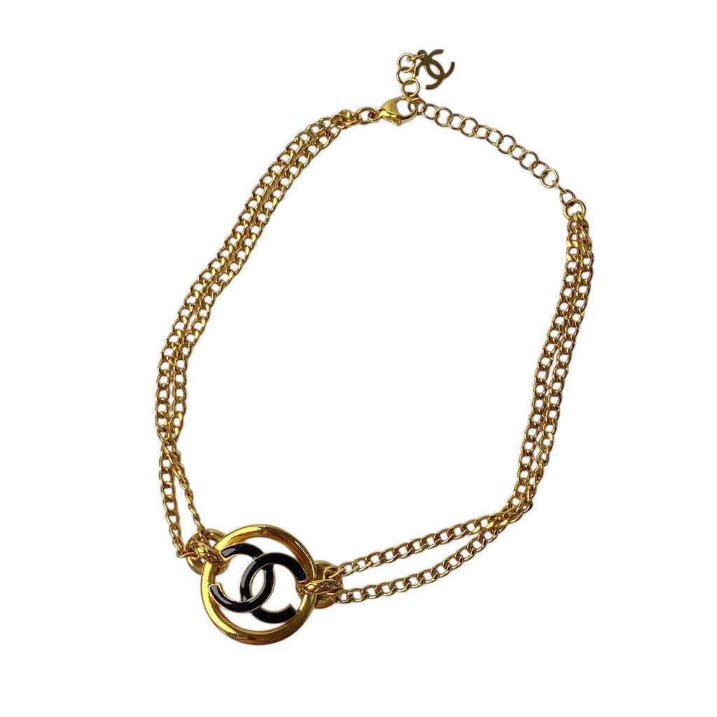 CC Logo Necklace Gold-Tone Metal