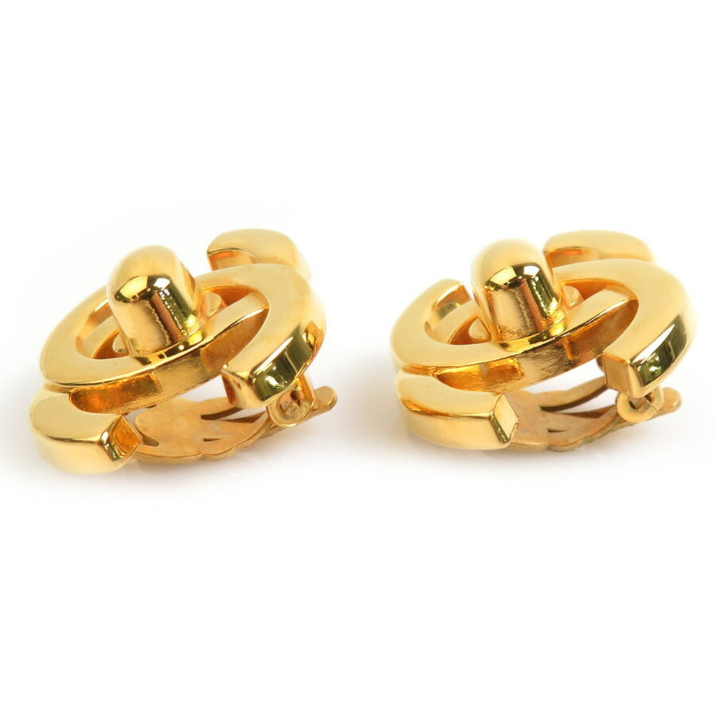 CC Logo Clip-On Earrings Gold-Tone Metal Gold-Tone Metal
