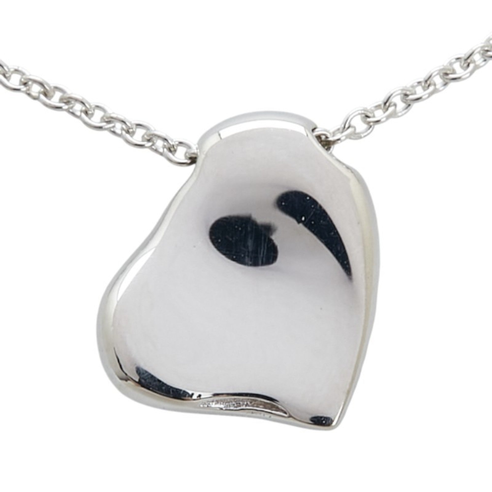 Full Heart Pendant Necklace Sterling Silver