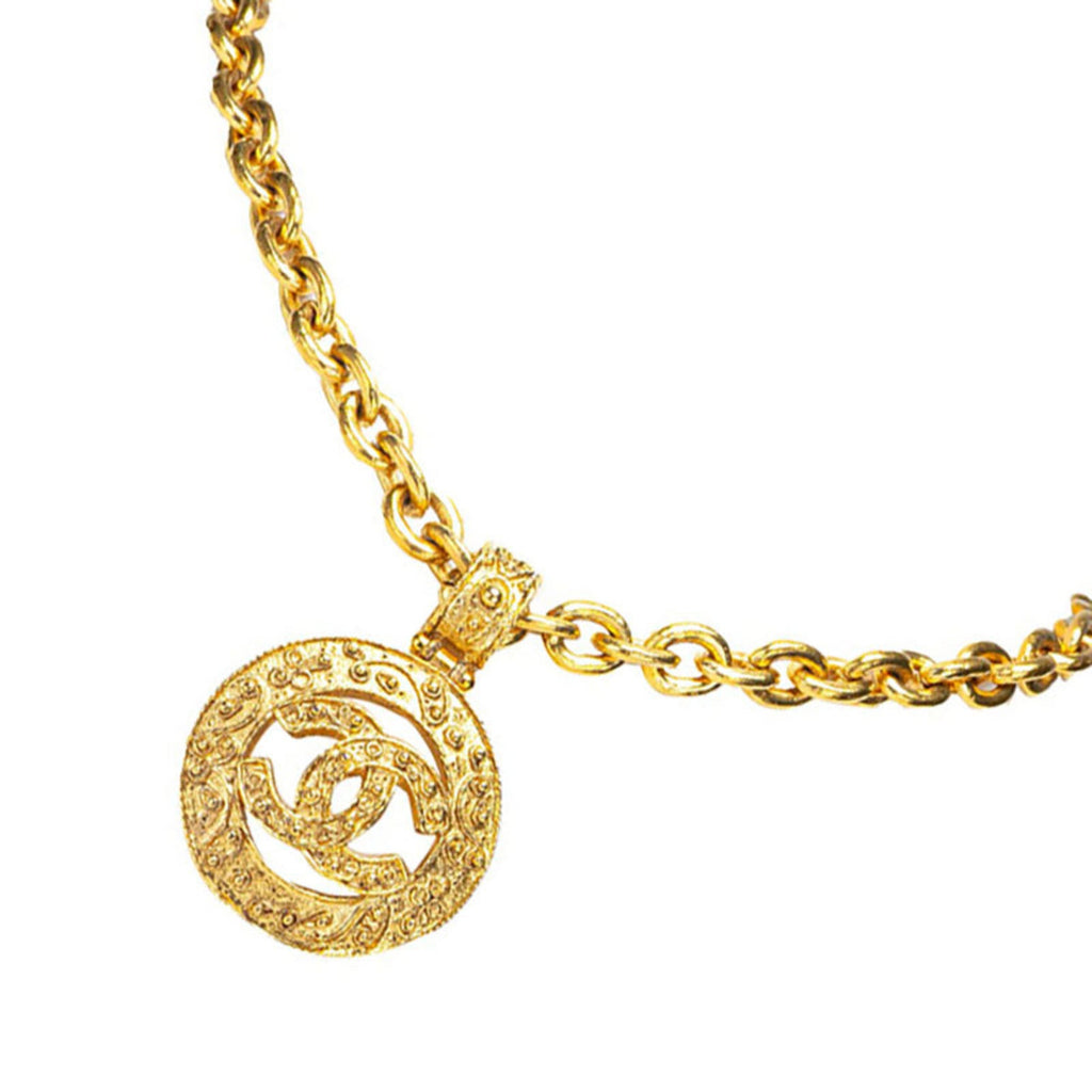 CC Logo Chain Pendant Necklace Metal