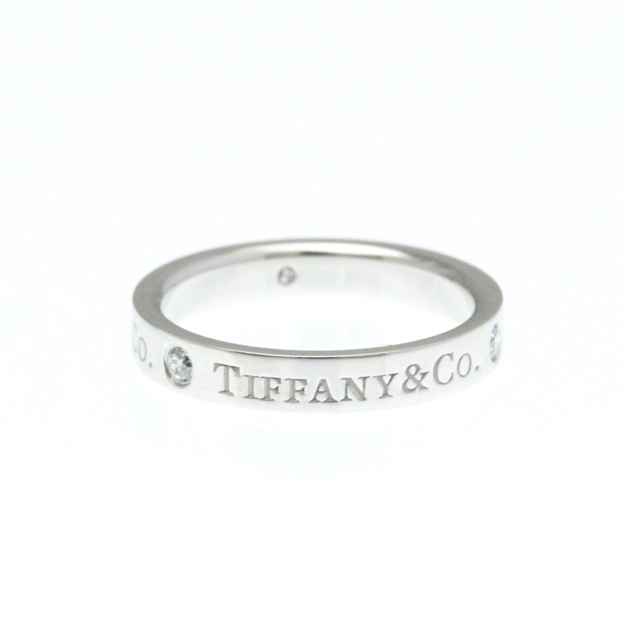 Flat Band Ring Platinum with Diamond