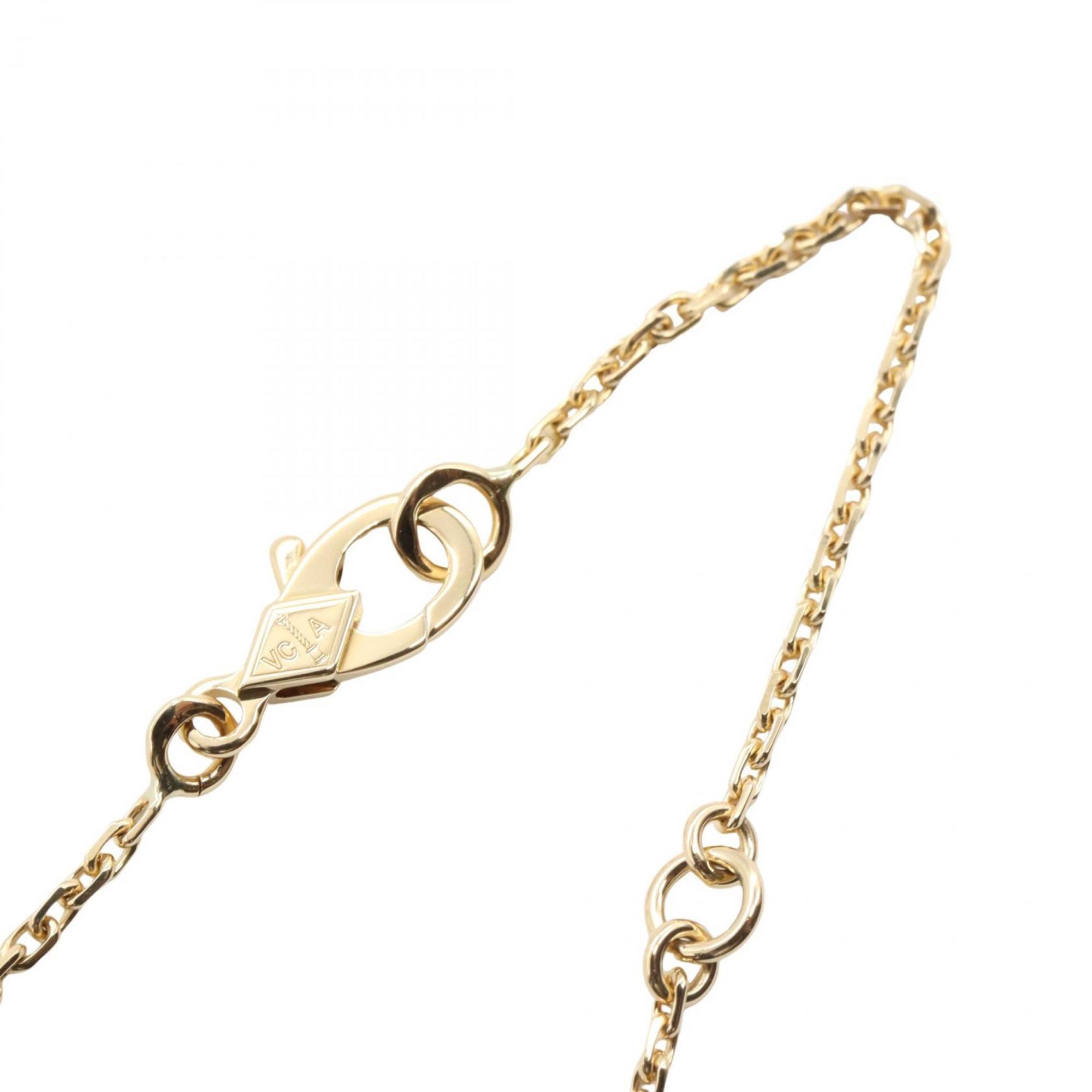 Vintage Alhambra Pendant Necklace 18K Yellow Gold and Malachite