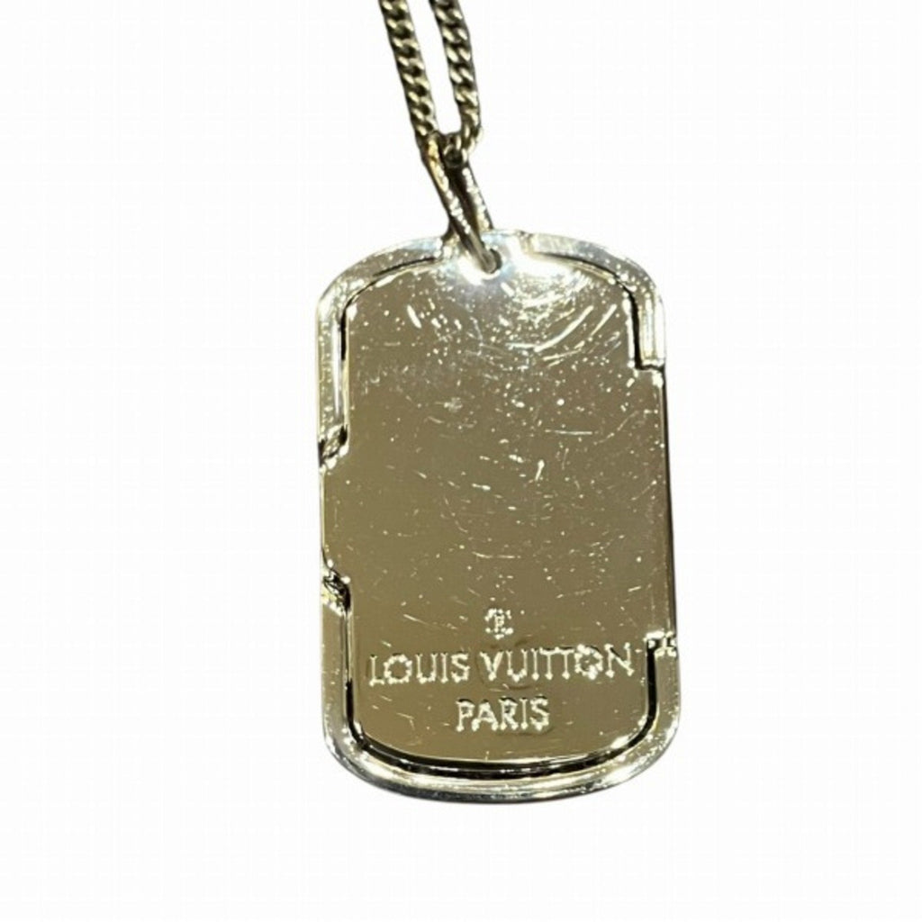 Monogram Pendant Necklace Metal Silver