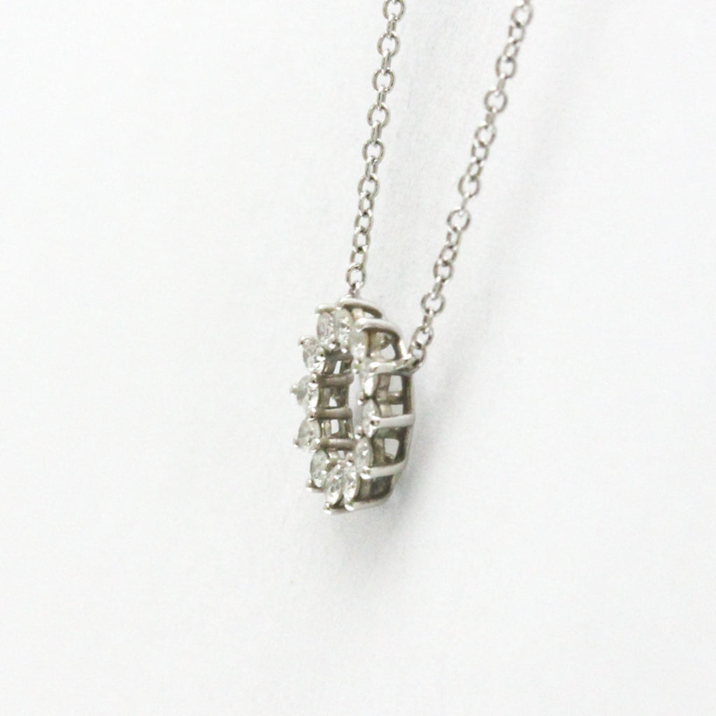 Open Circle Pendant Necklace Platinum With Diamond Mini