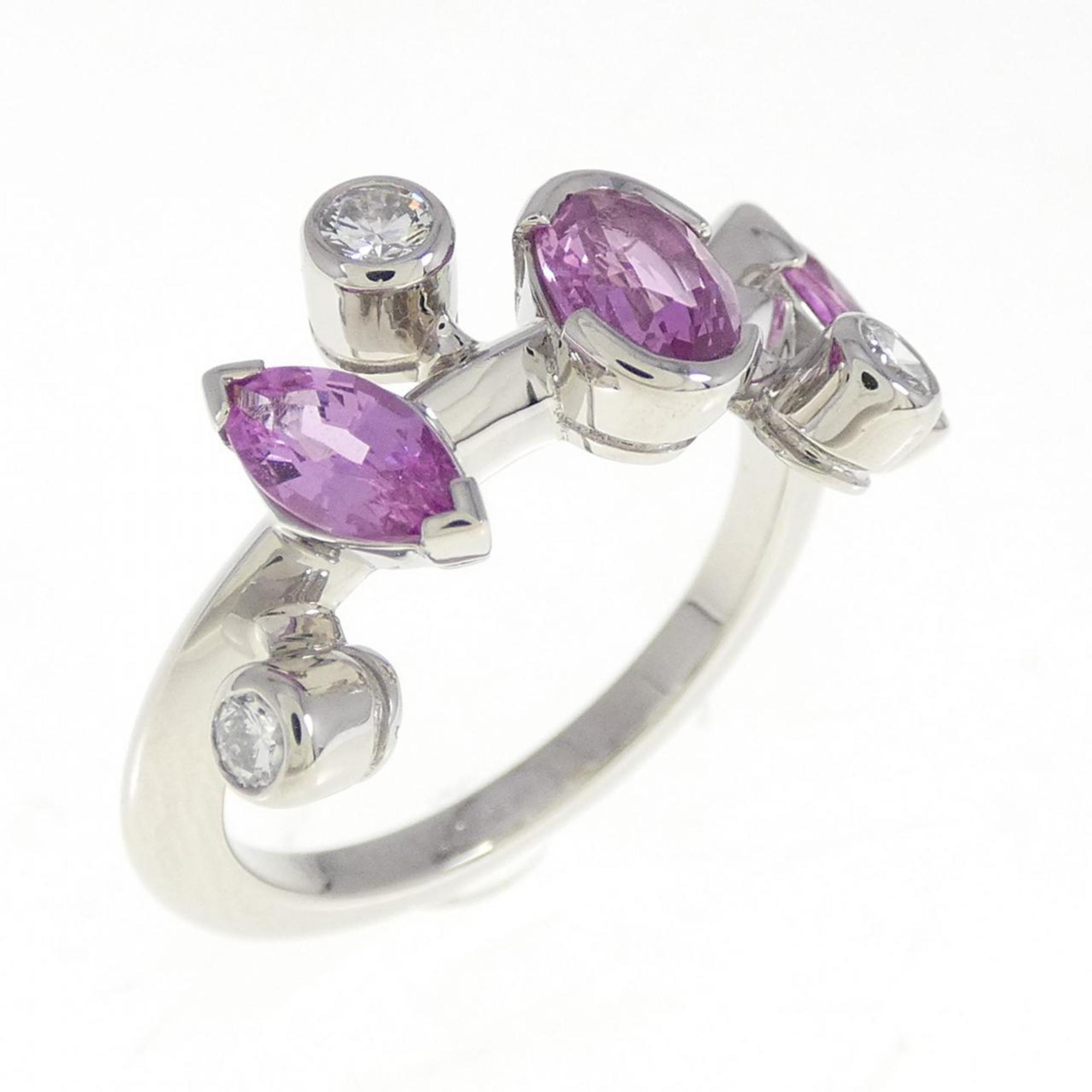 Ring with Diamond and Sapphire