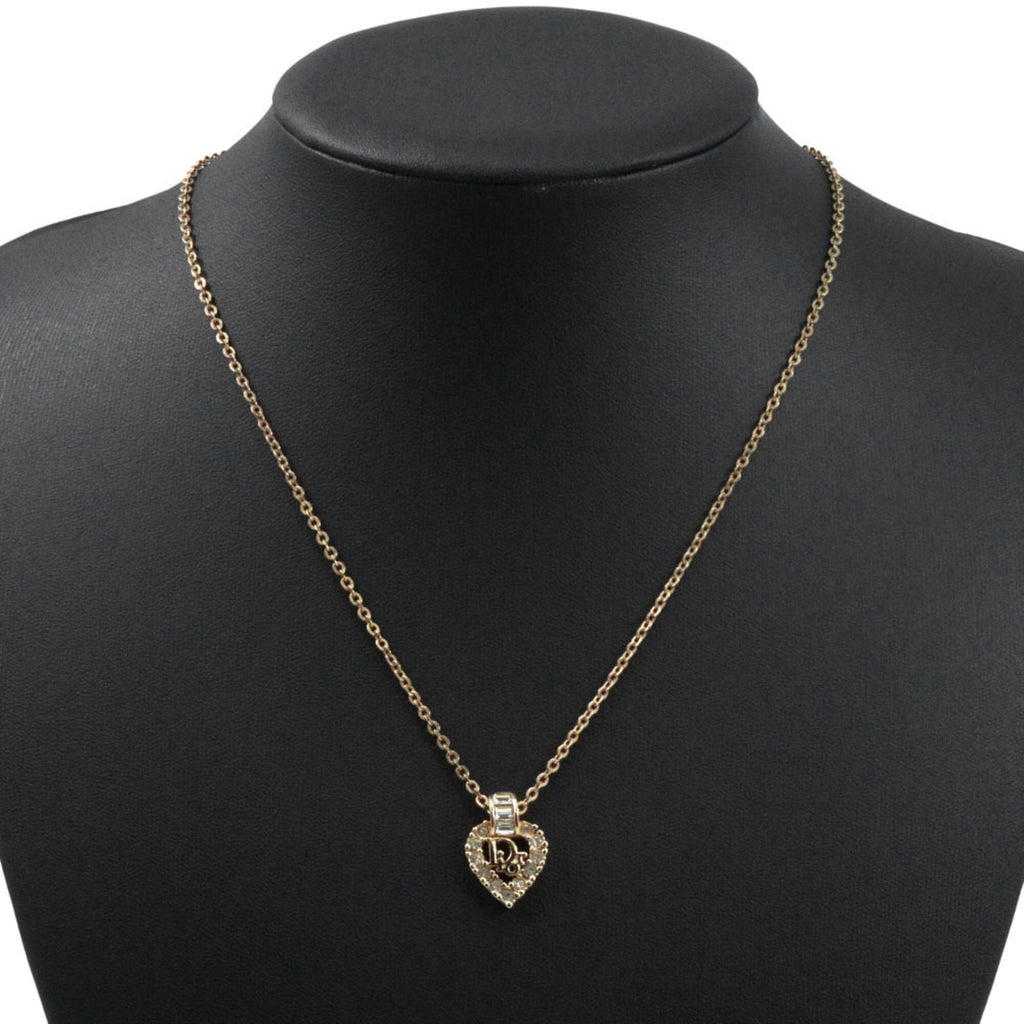 Pendant Necklace Gold With Rhinestone