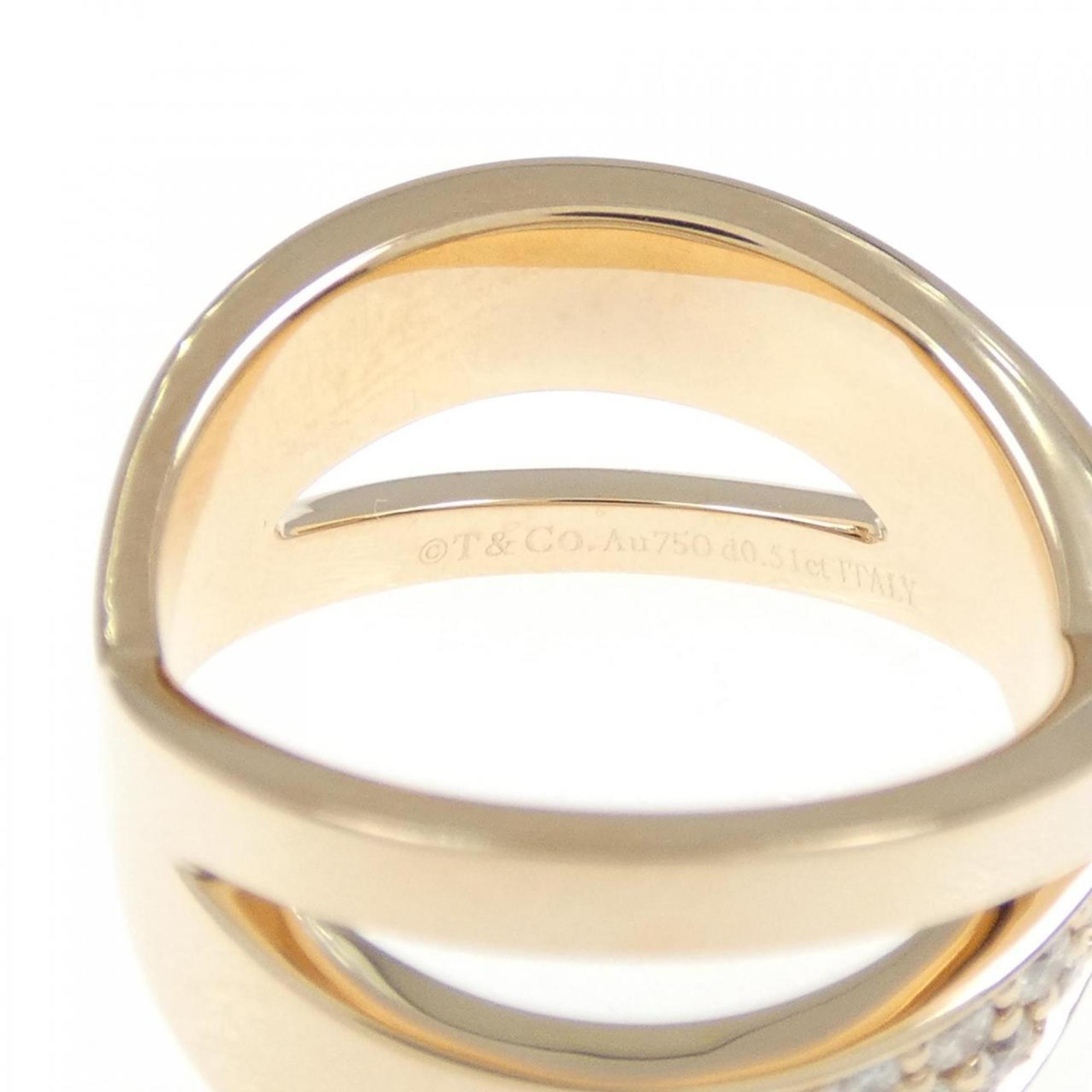 X Wide Ring Pink with Diamond