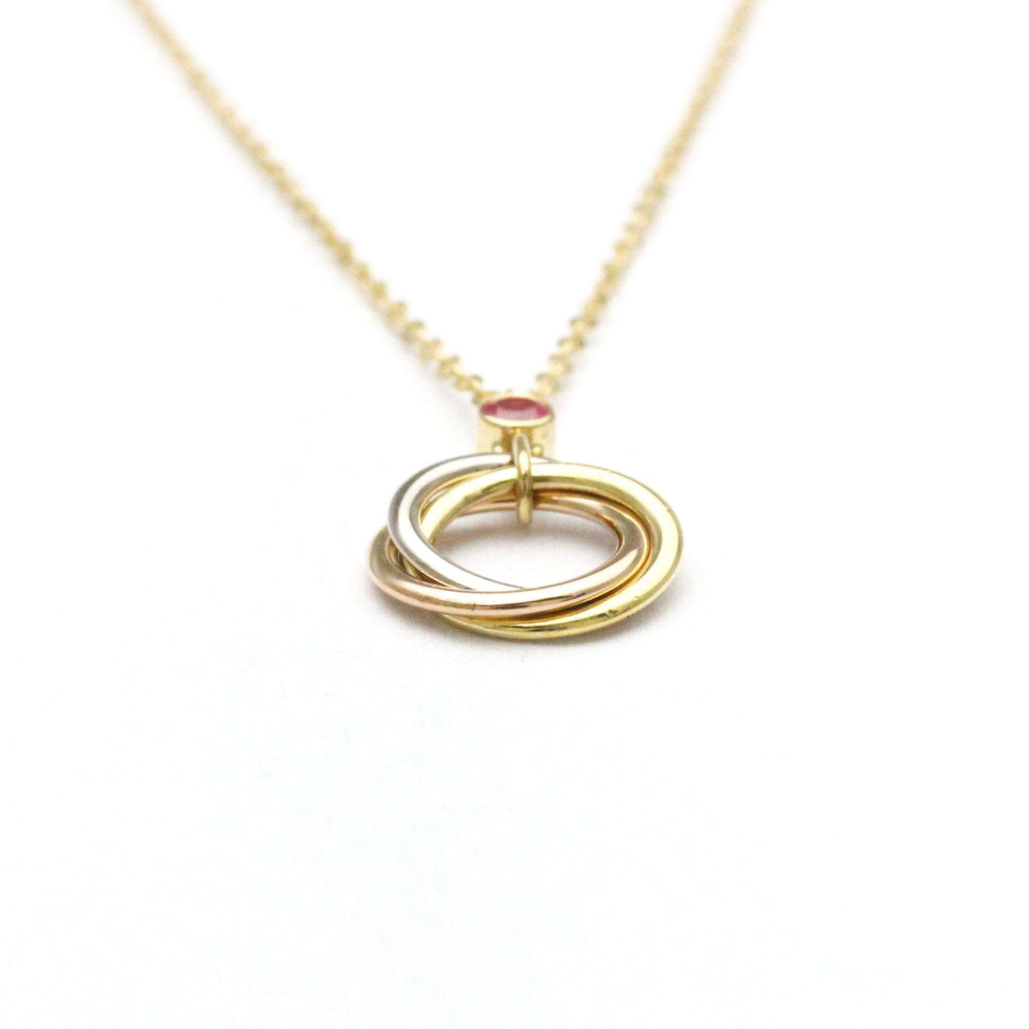 Trinity Pendant Necklace 18K Tricolor Gold