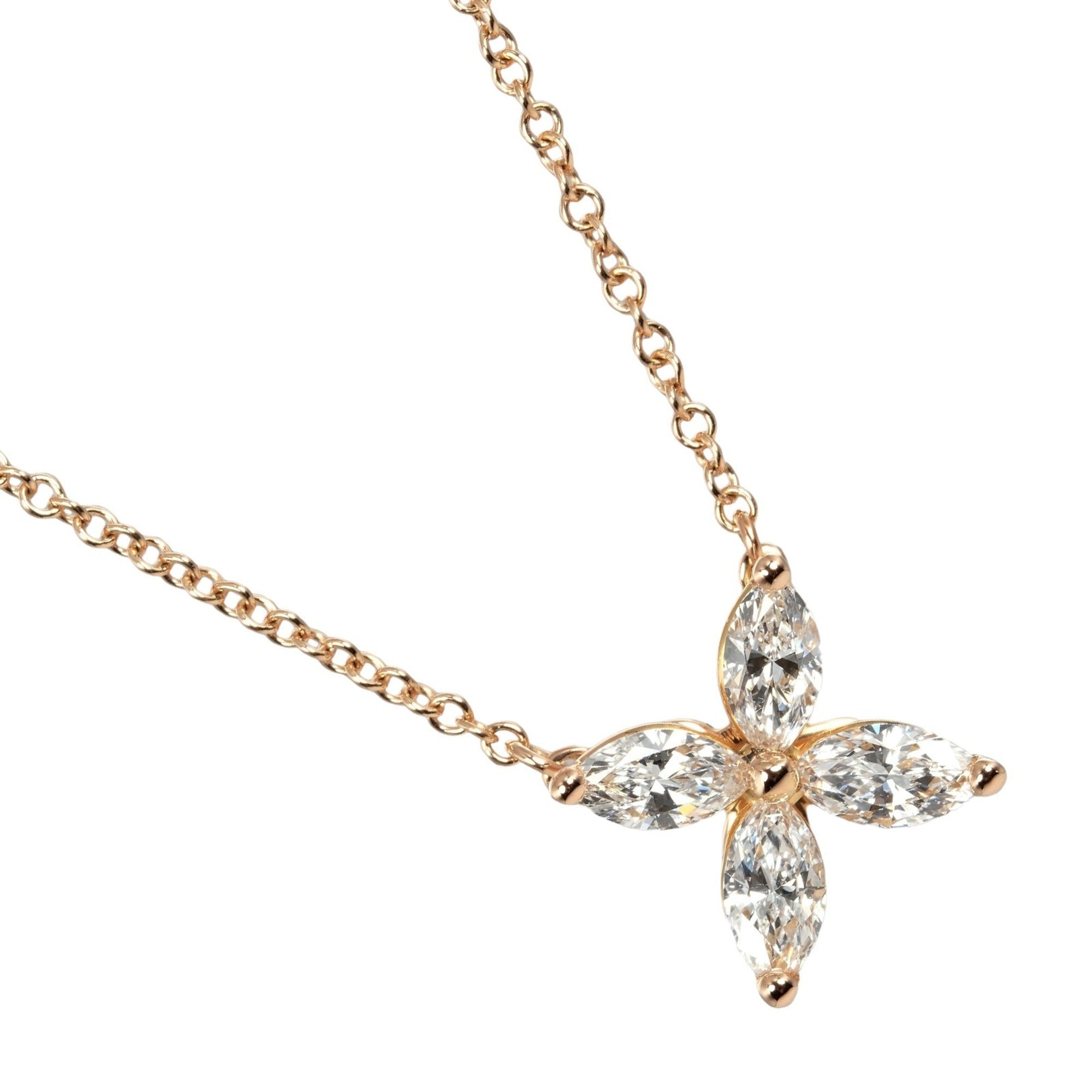 Pendant Necklace Bronze Pink With Diamond