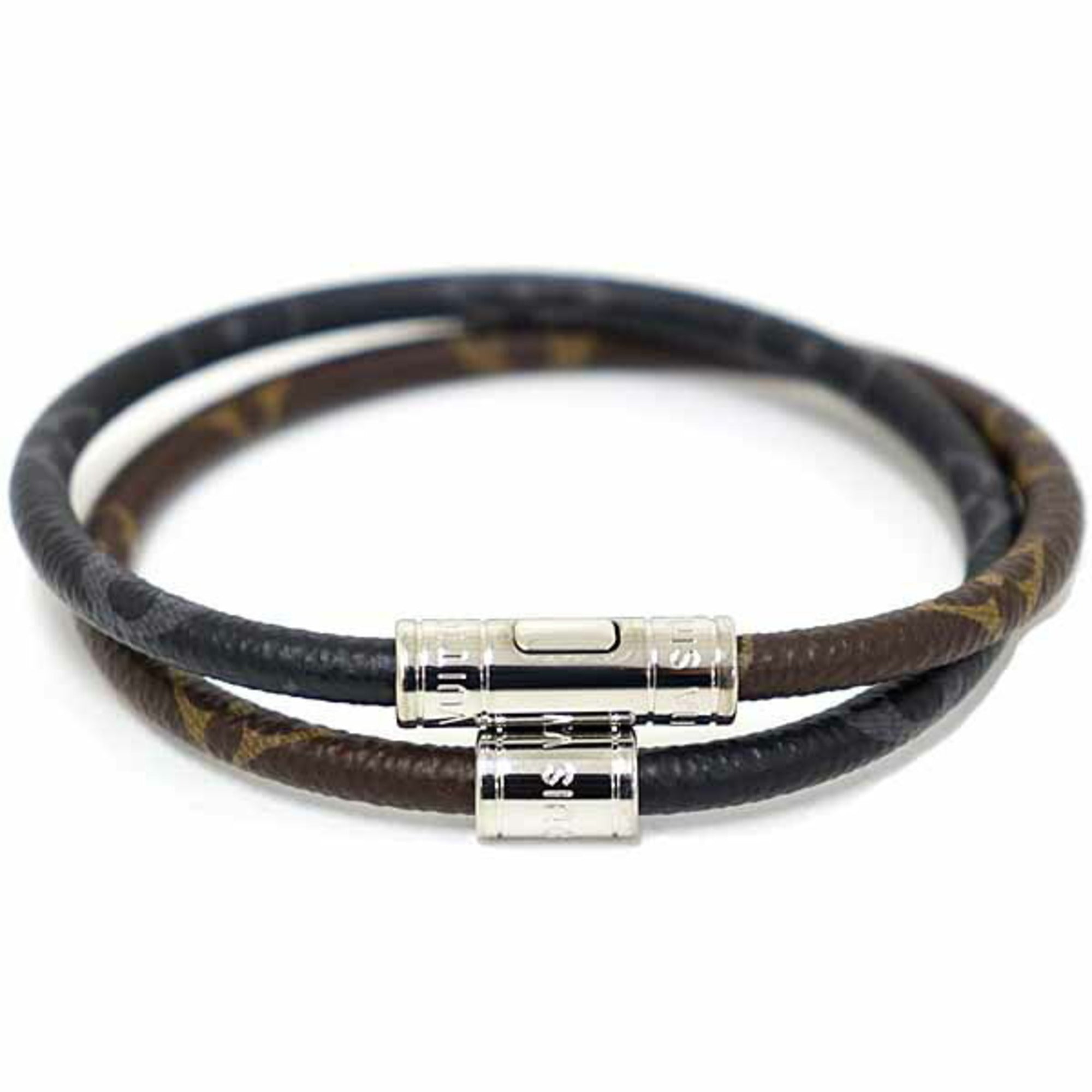 Keep It Bracelet Canvas and Monogram Eclipse Black Brown Silver