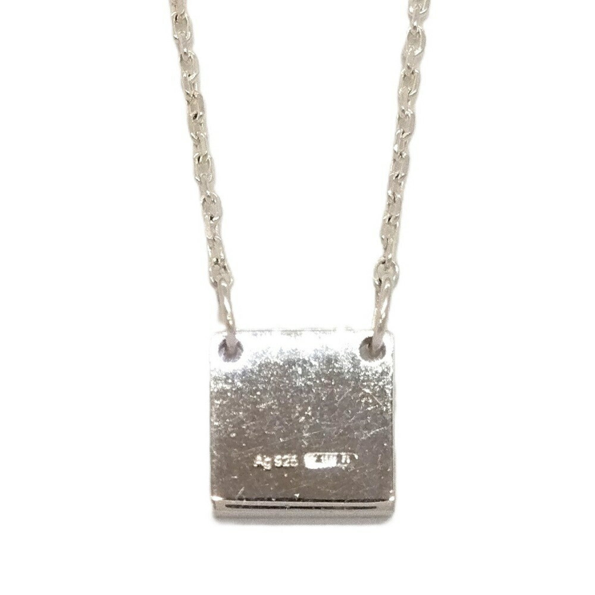 Trademark Square Plate Pendant Necklace Sterling Silver