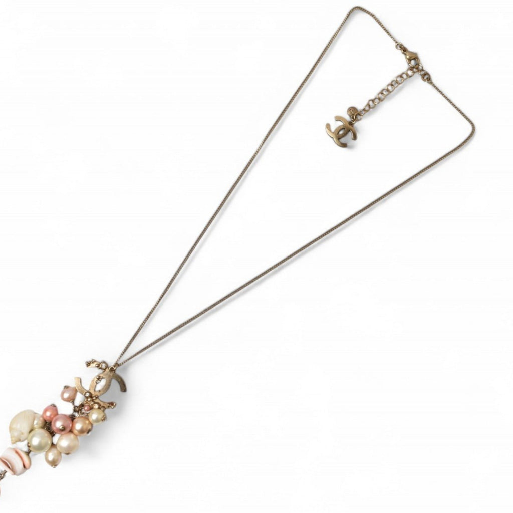 Pendant Necklace Metal and Rhinestone