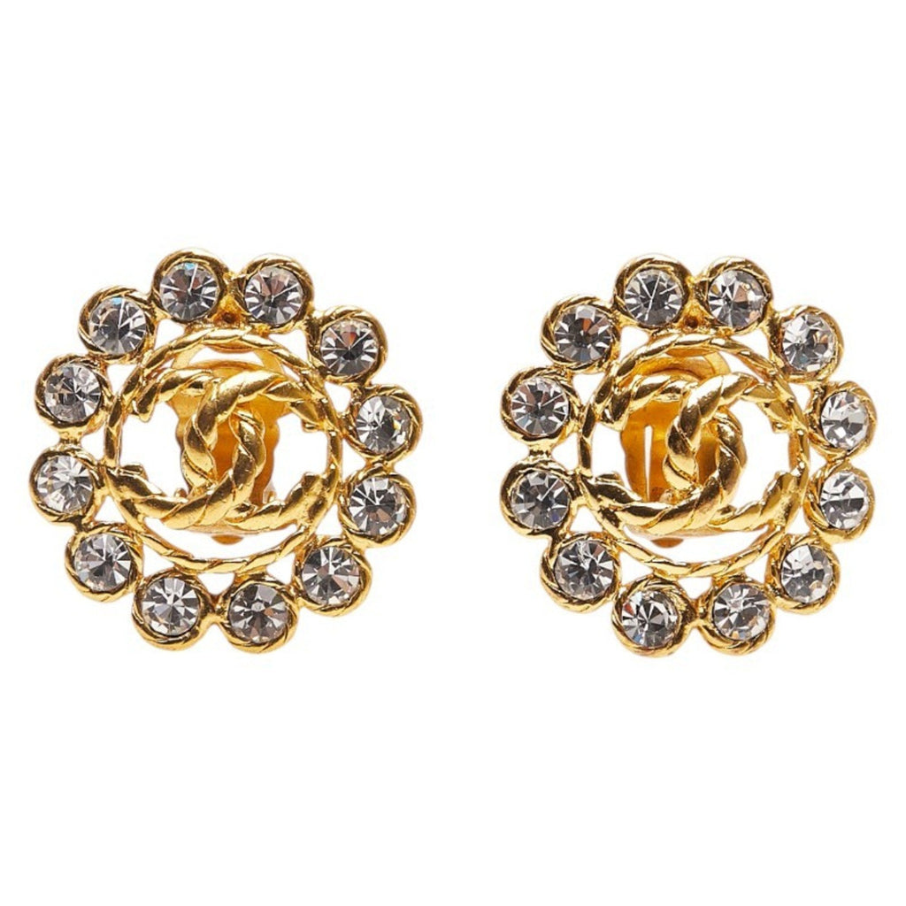 CC Logo Clip-On Earrings Metal Gold-Tone Metal