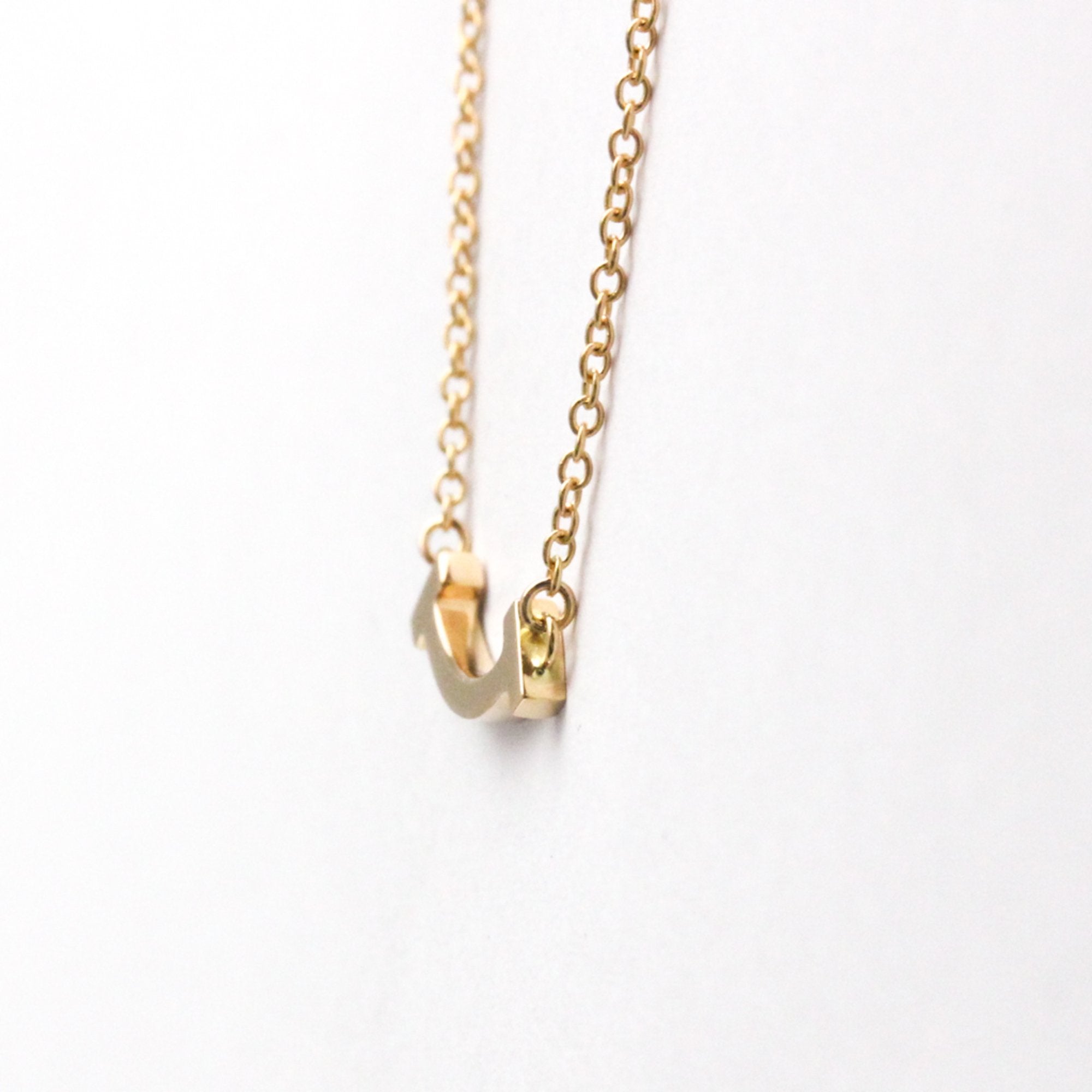 T Smile Pendant Necklace 18K Rose Gold