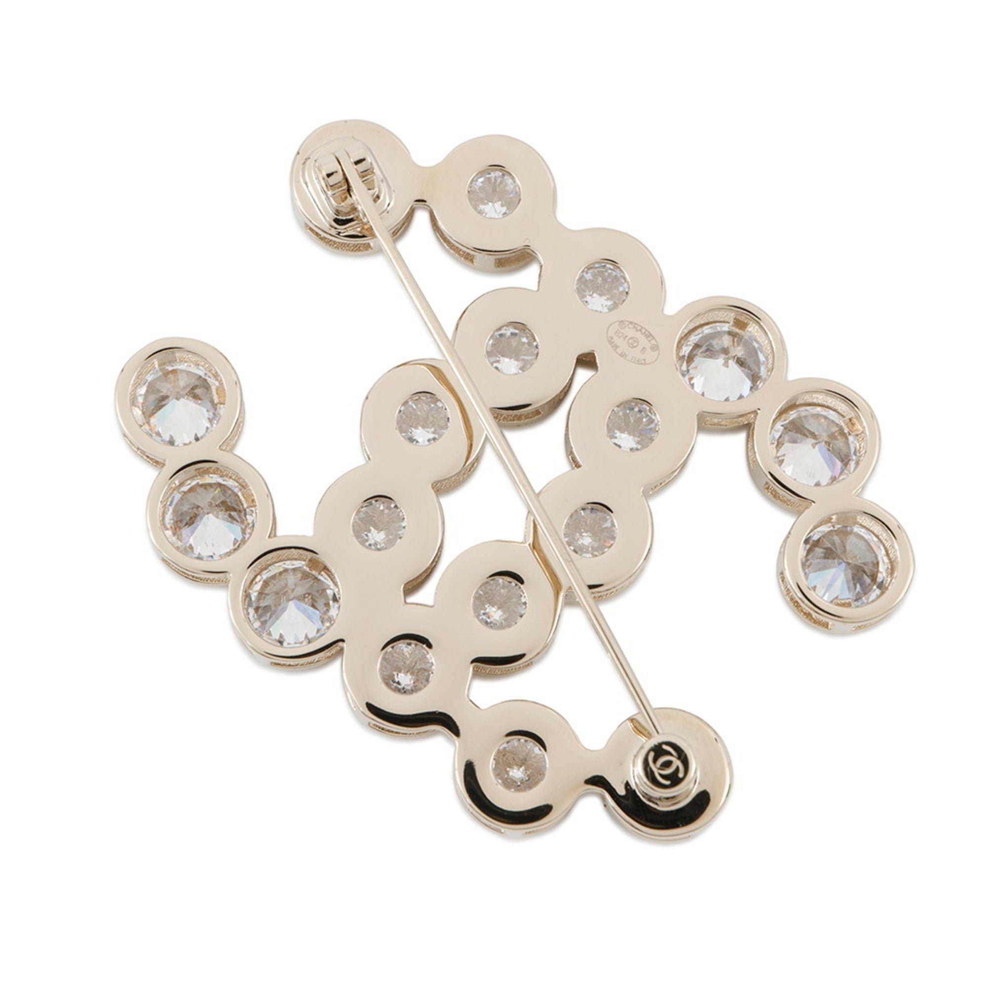 CC Logo Brooch Gold-Tone Metal