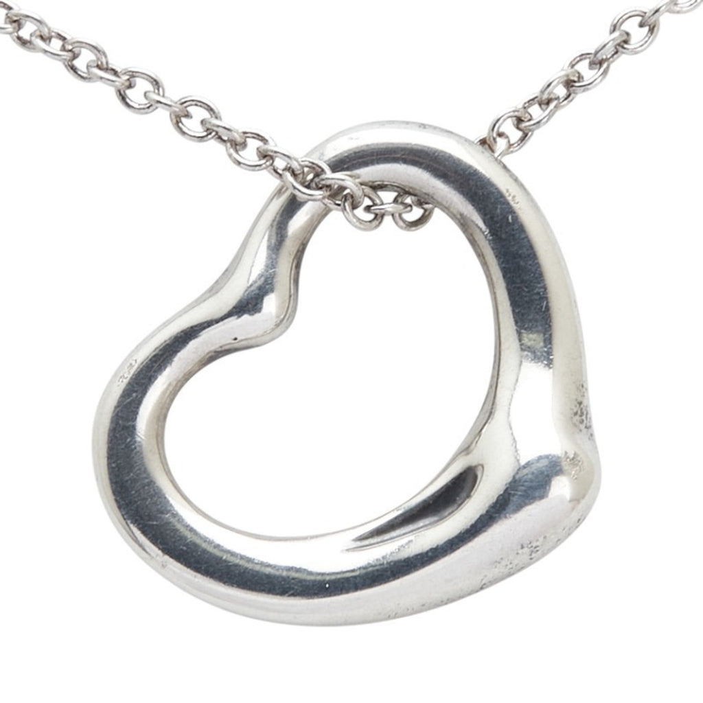 Open Heart Pendant Necklace Sterling Silver 18.8mm