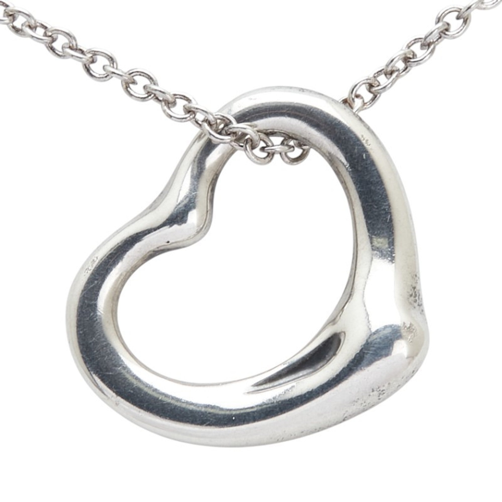 Open Heart Pendant Necklace Sterling Silver 18.8mm
