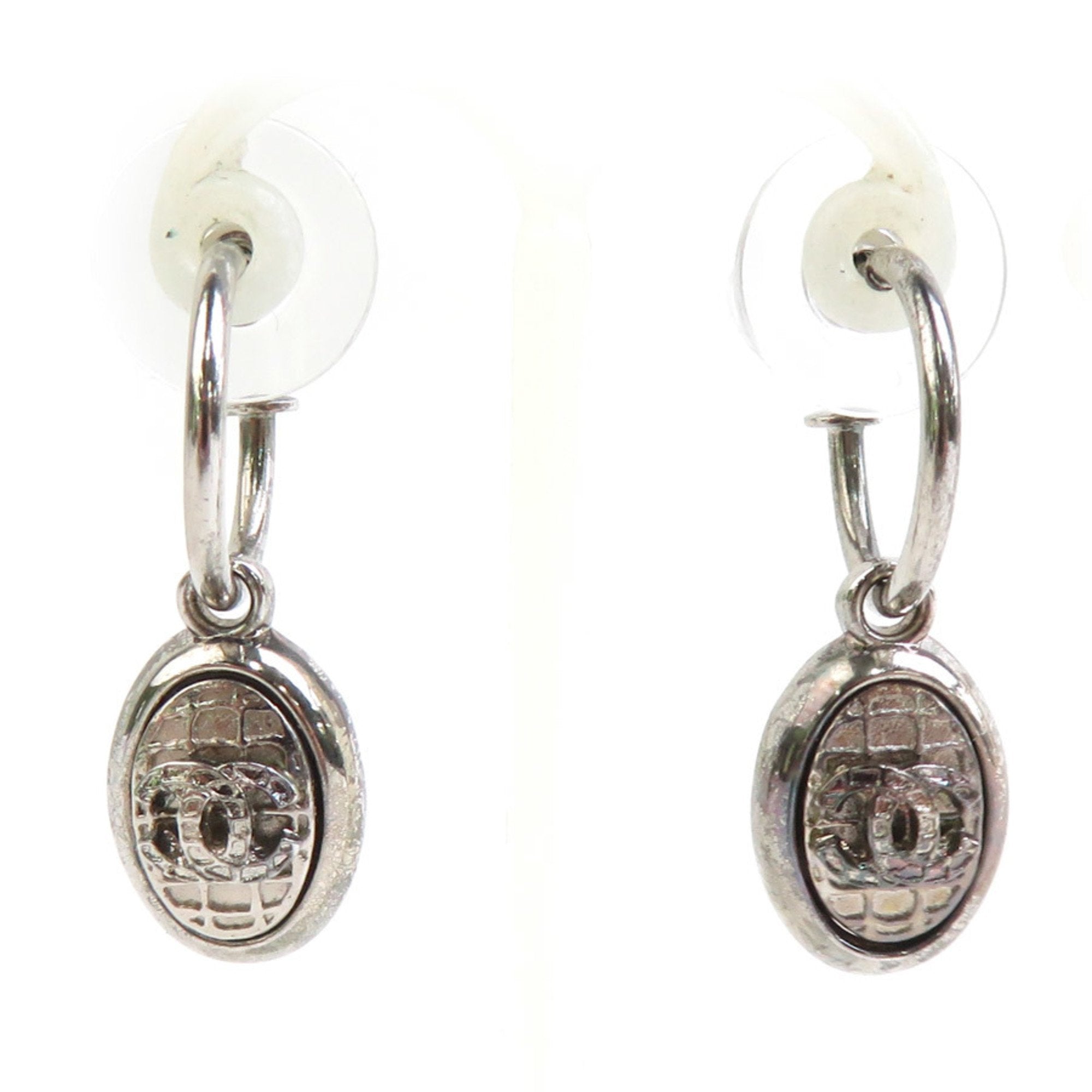CC Logo Earrings Silver-Tone Metal Silver-Tone Metal