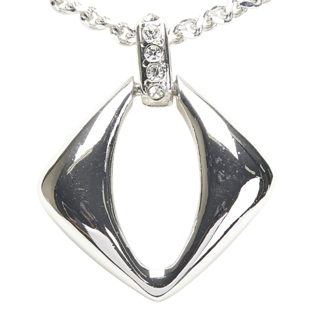 Pendant Necklace Silver Metal with Rhinestone