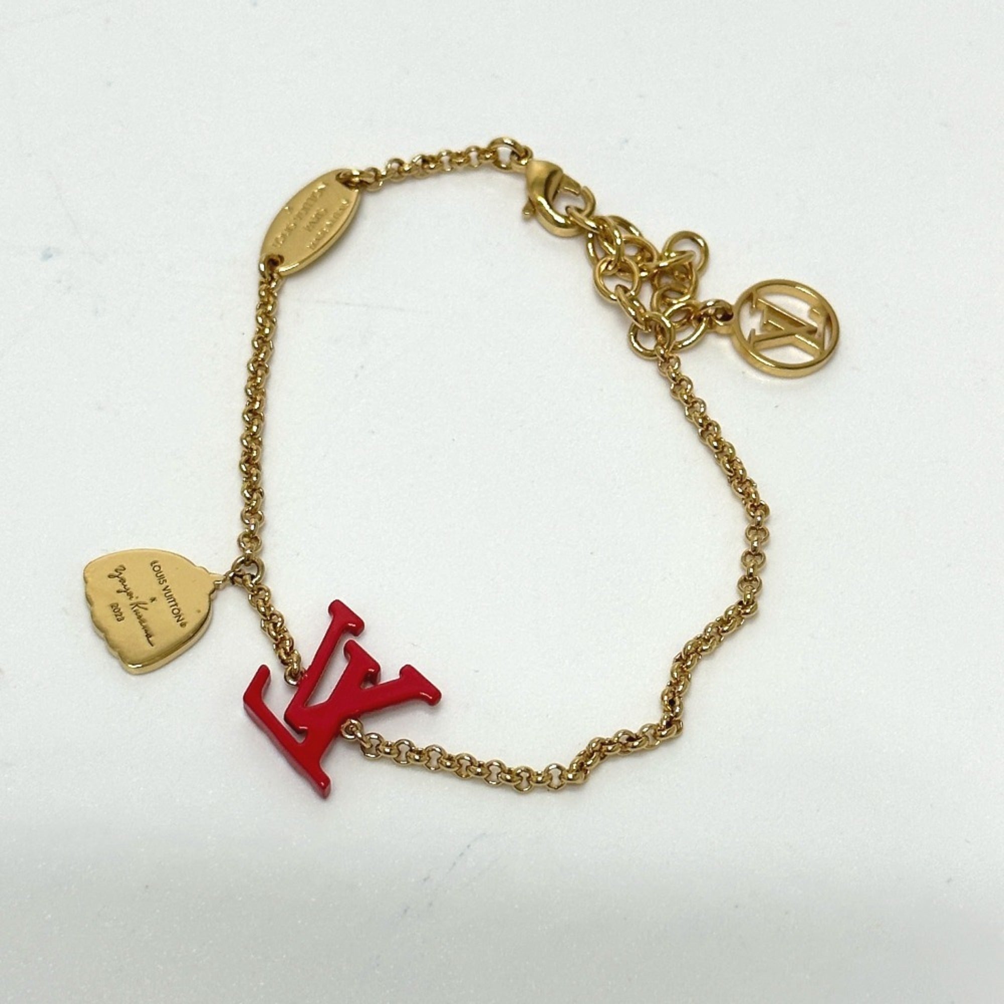 Charm Bracelet Metal Gold and Red
