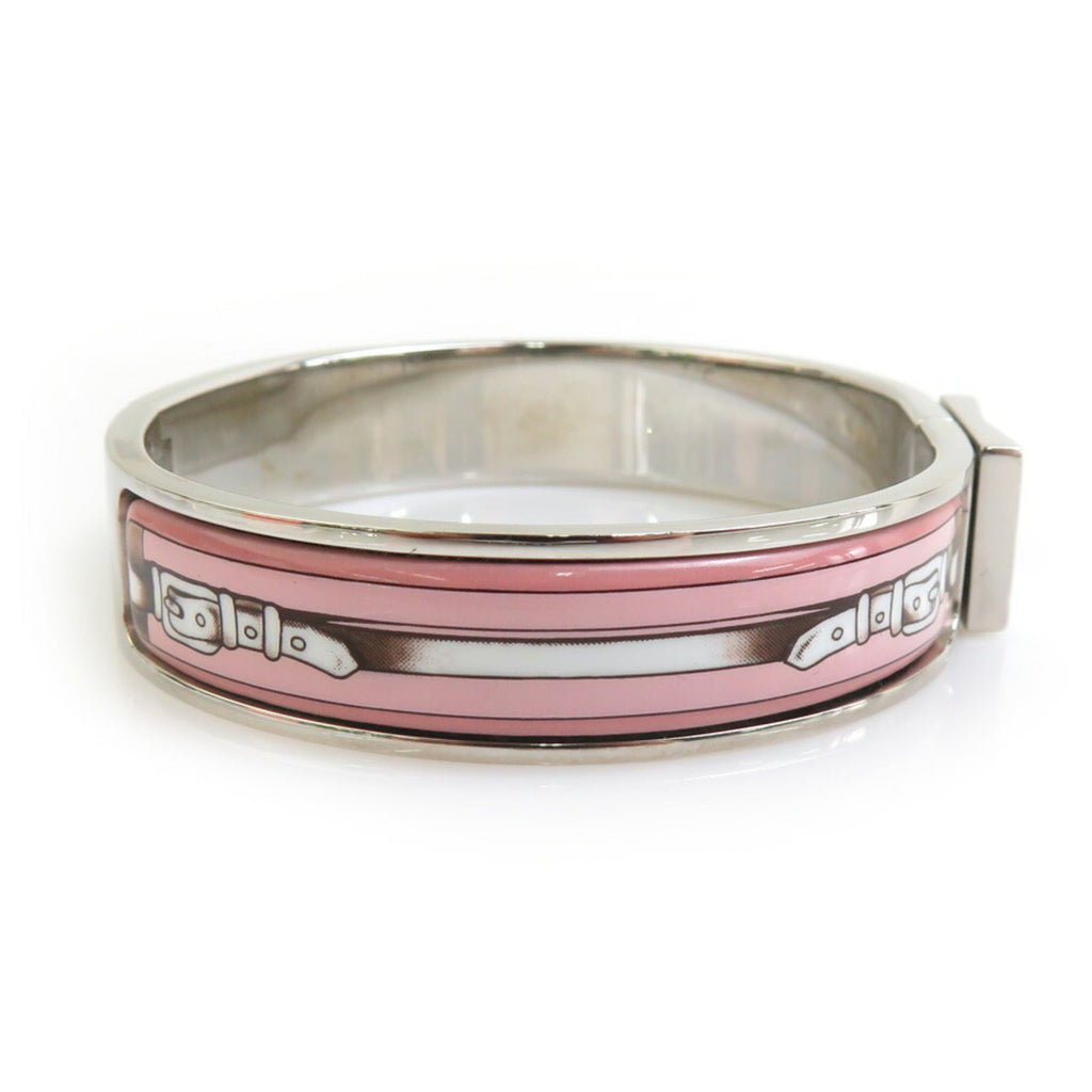 Bracelet Enamel and Metal Pink Silver White