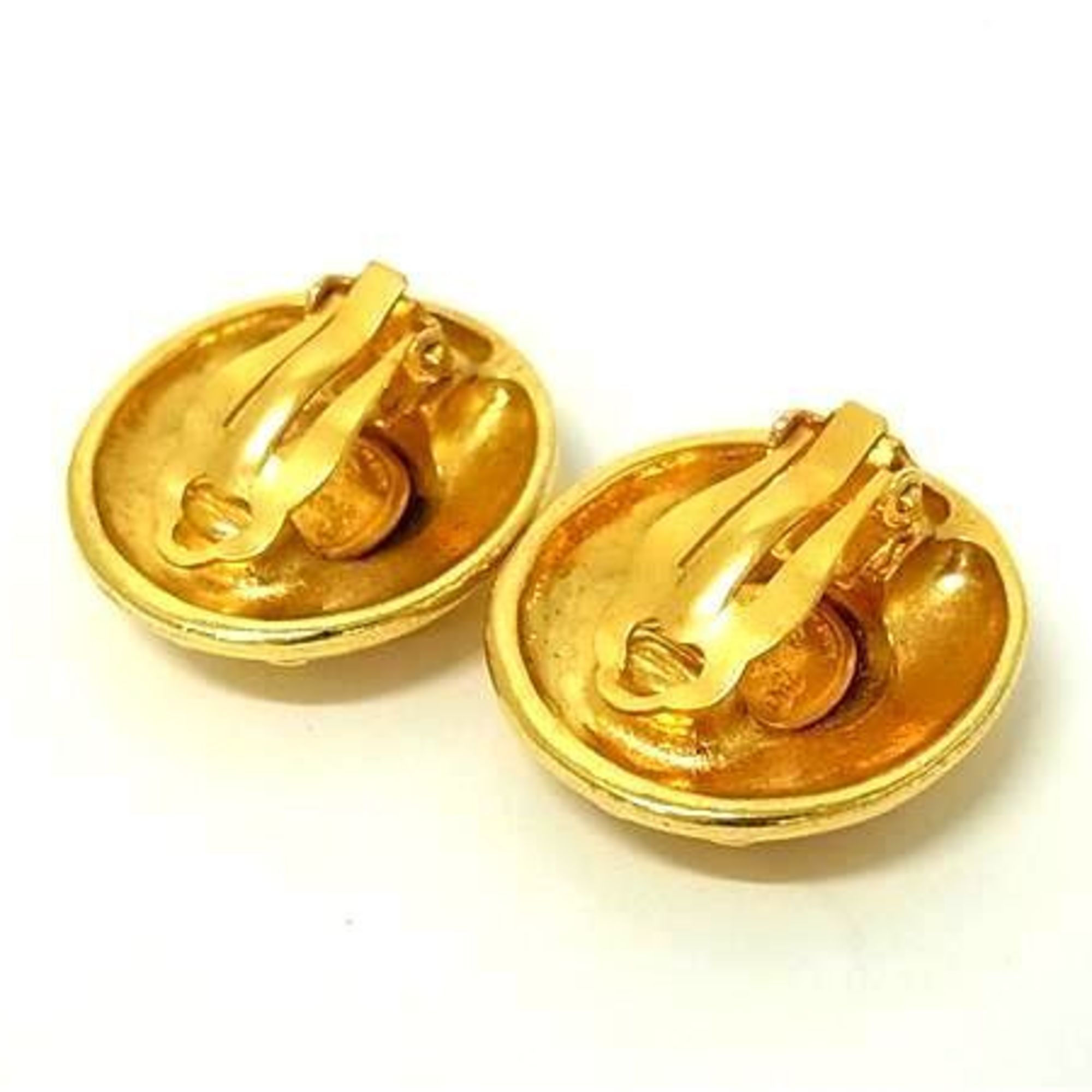 CC Logo Clip-On Earrings Gold-Tone Metal Gold-Tone Metal