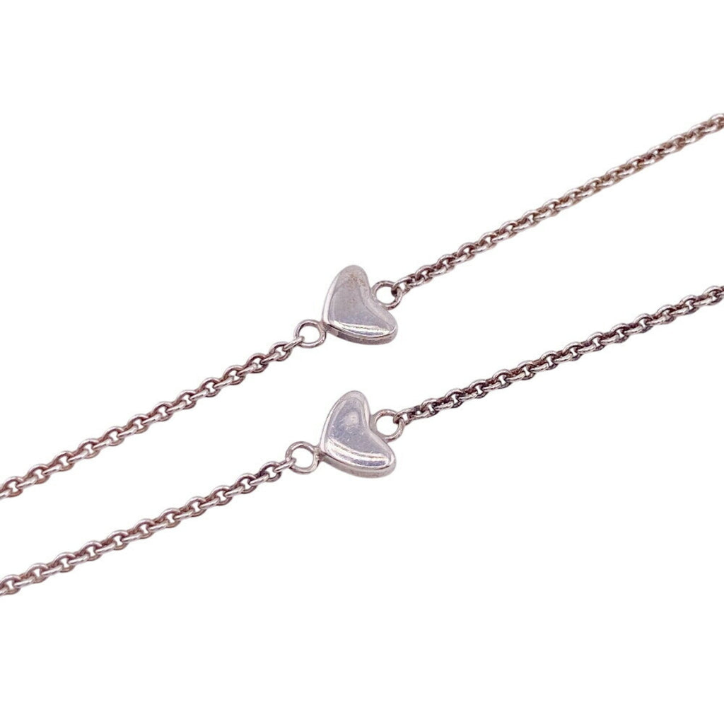 Heart Link Lariat Necklace Sterling Silver