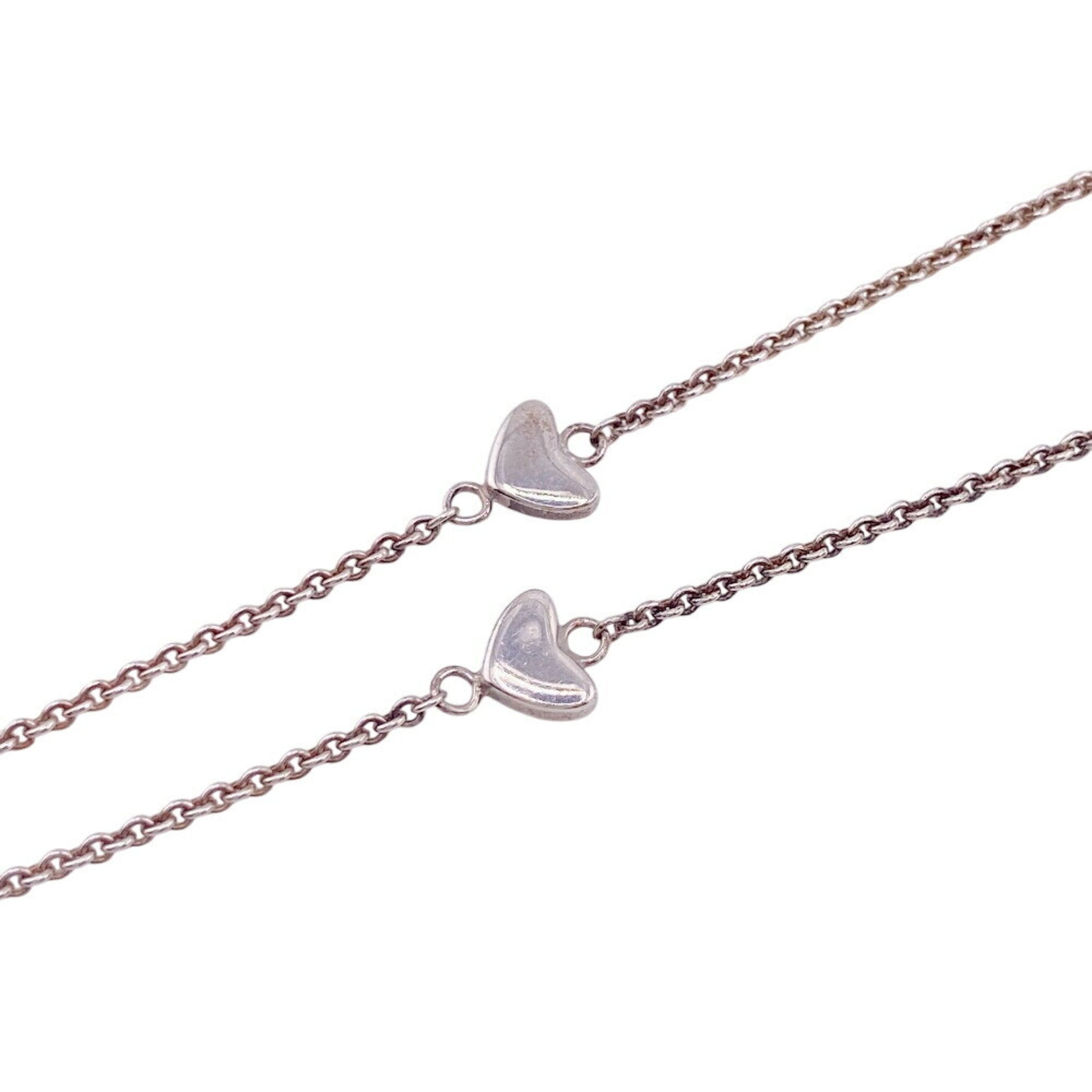 Heart Link Lariat Necklace Sterling Silver