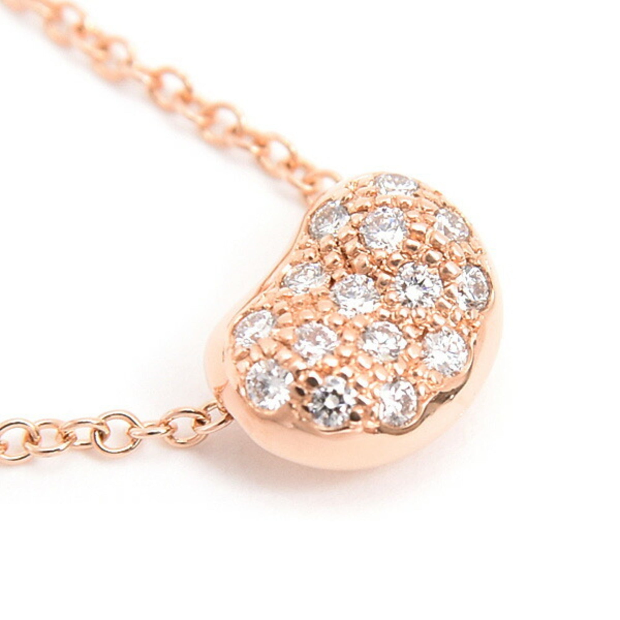 Bean Pendant Necklace 18K Rose Gold 4.9mm