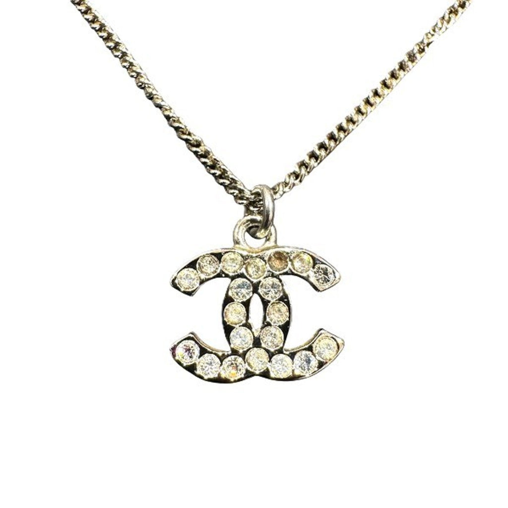 CC Logo Pendant Necklace Silver-Tone Metal